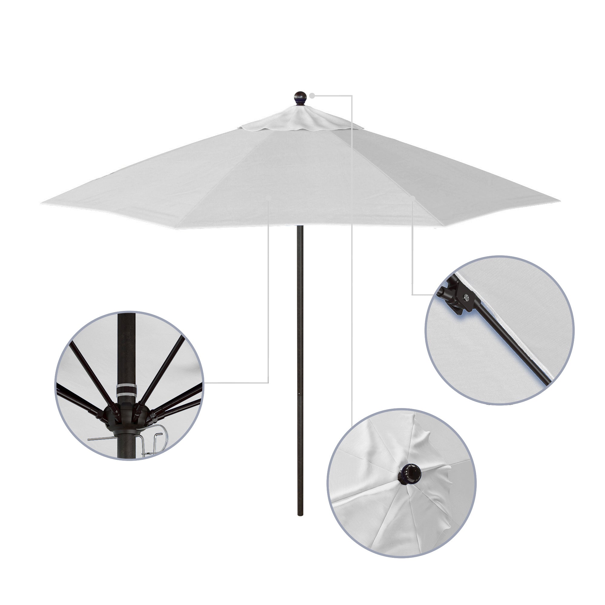 9' Venture Series Patio Umbrella - Sunbrella Fabric