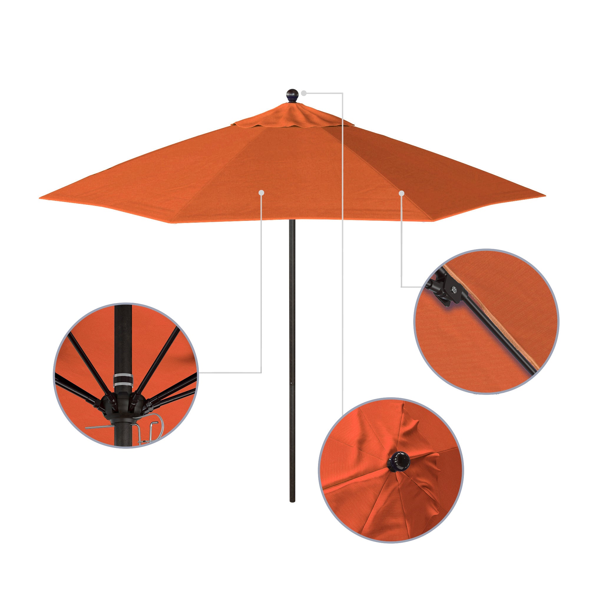 9' Venture Series Patio Umbrella - Sunbrella Fabric