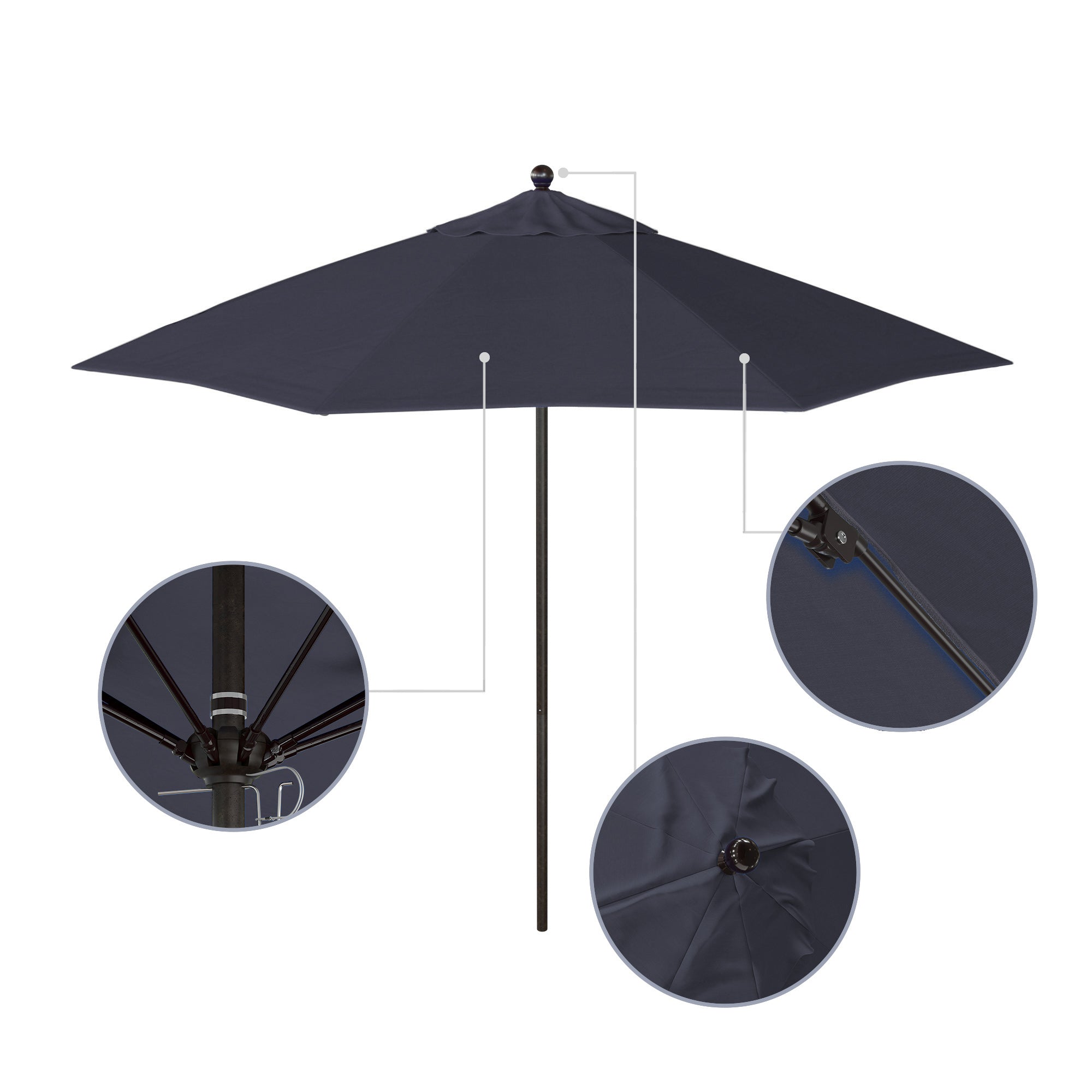 9' Venture Series Patio Umbrella - Sunbrella Fabric