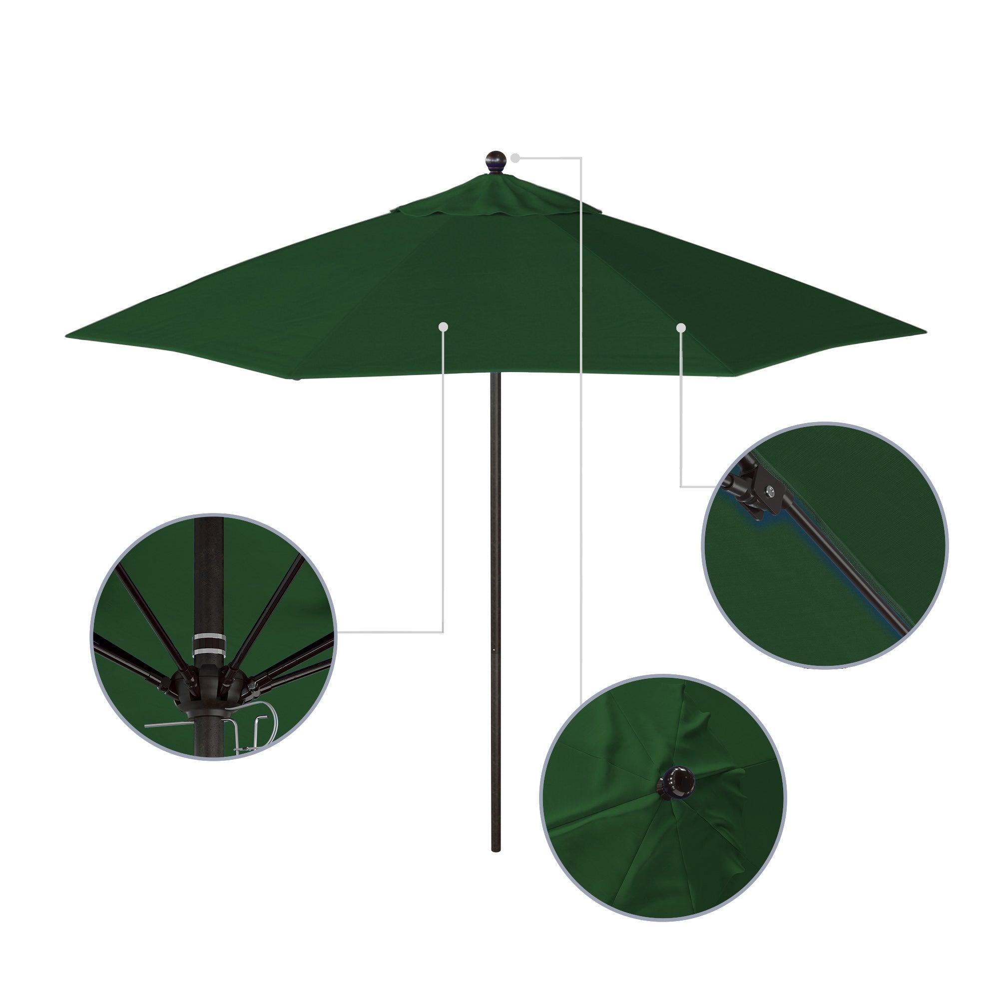 9' Venture Series Patio Umbrella - Sunbrella Fabric