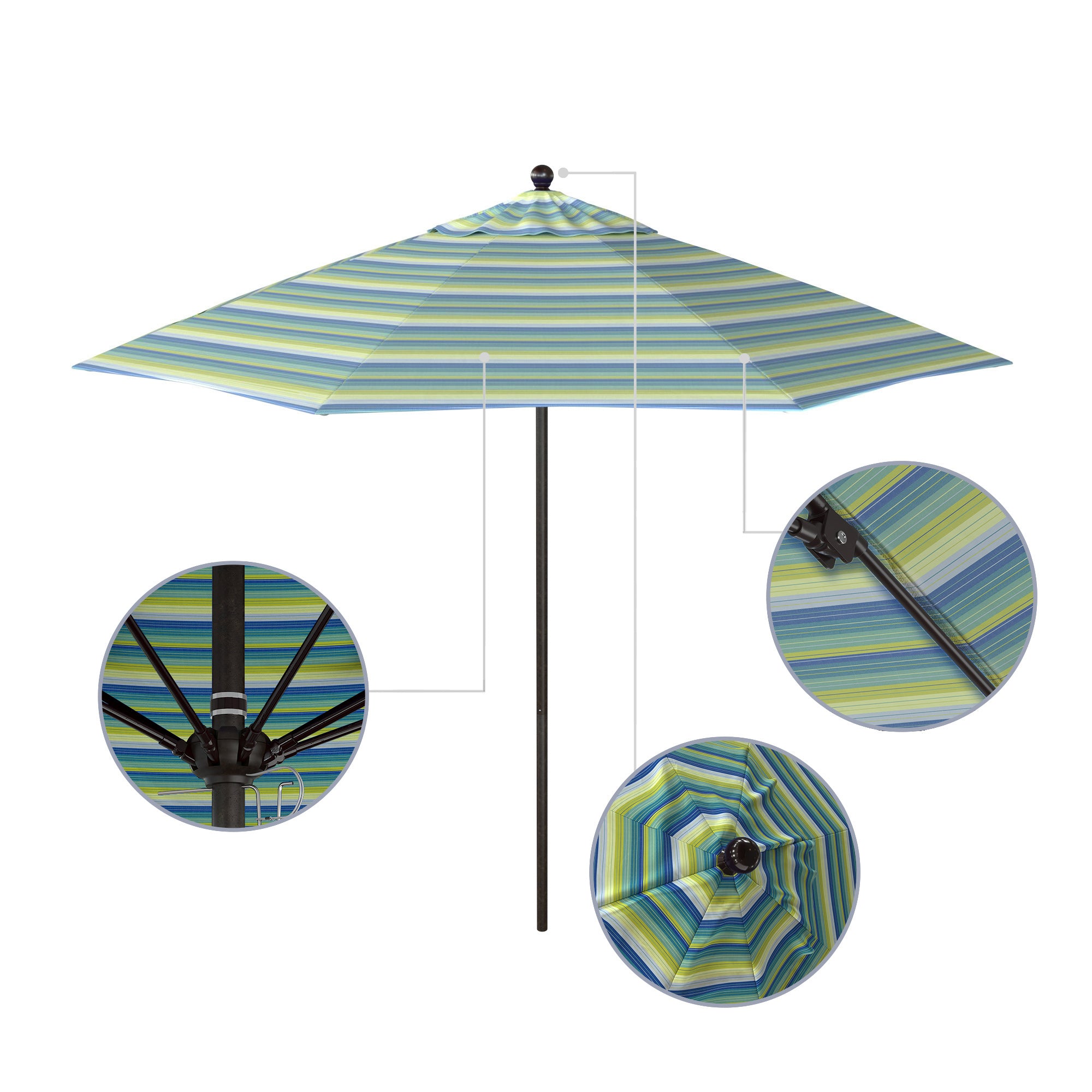 9' Venture Series Patio Umbrella - Sunbrella Fabric