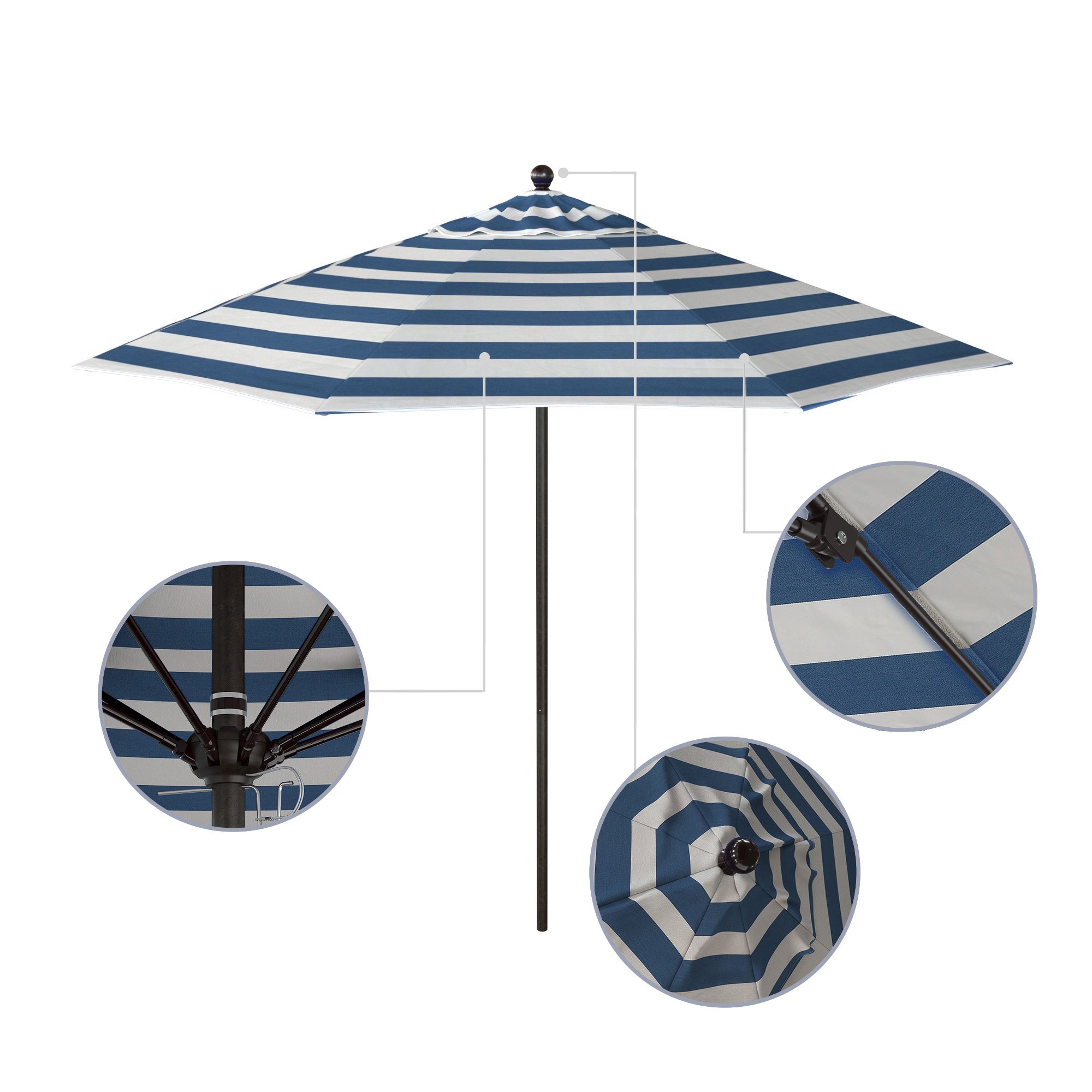 9' Venture Series Patio Umbrella - Sunbrella Fabric