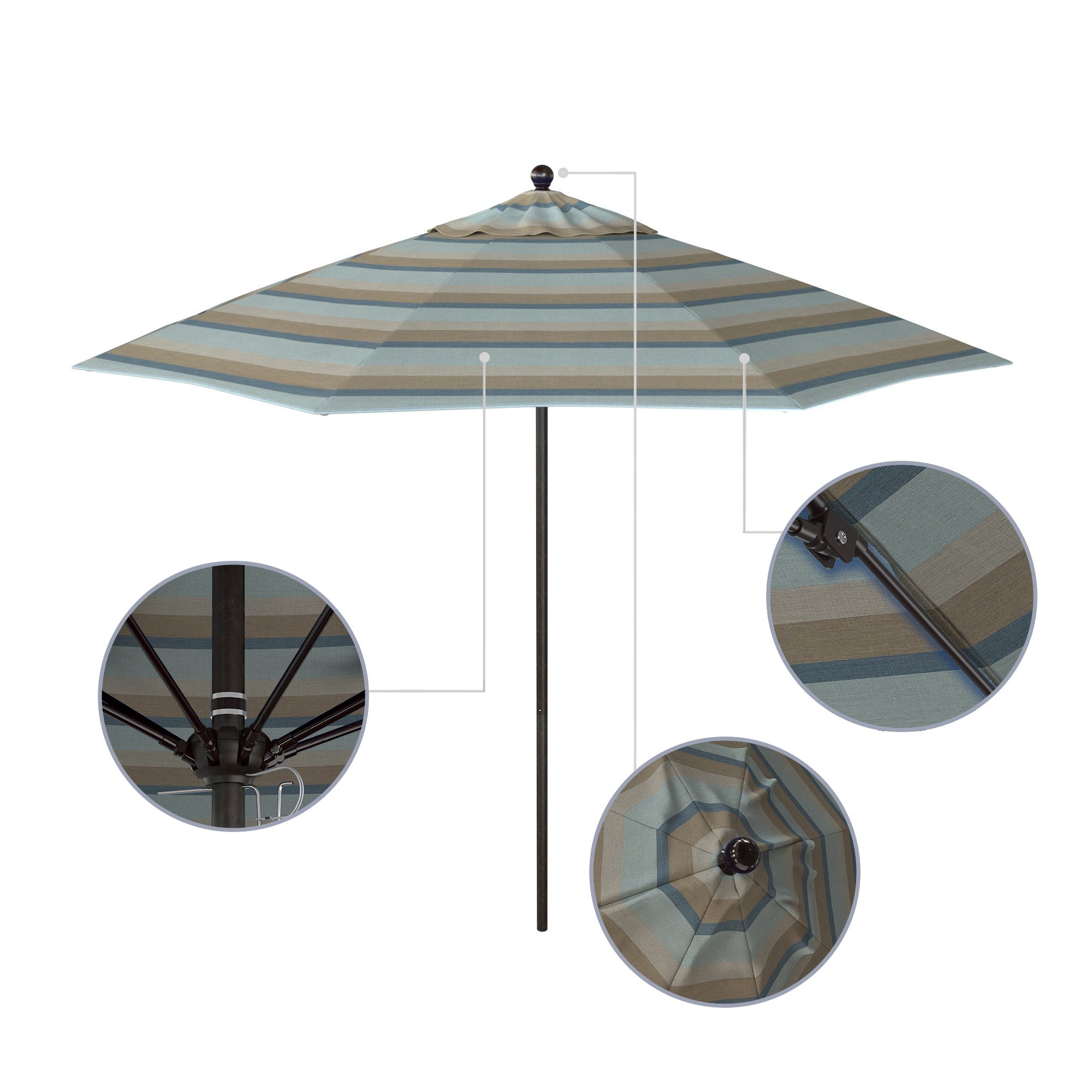 9' Venture Series Patio Umbrella - Sunbrella Fabric