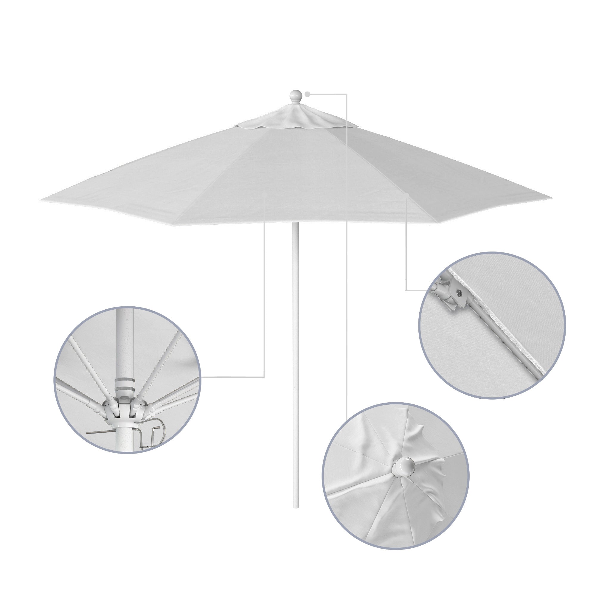 9' Venture Series Patio Umbrella - Sunbrella Fabric