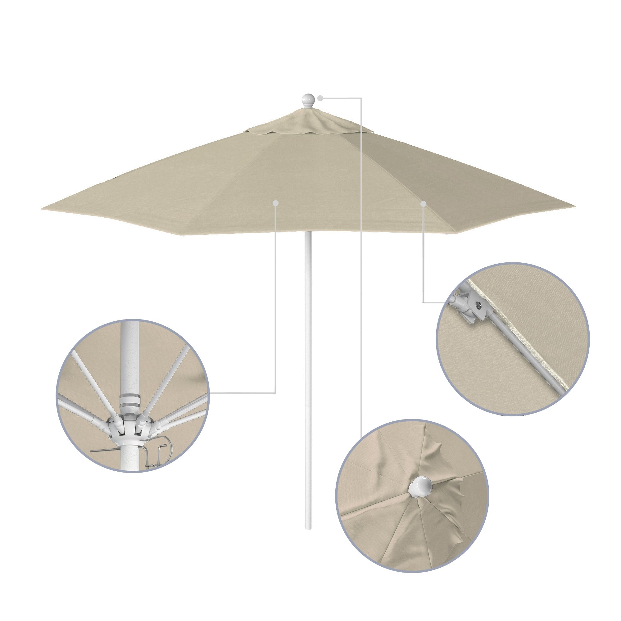 9' Venture Series Patio Umbrella - Sunbrella Fabric