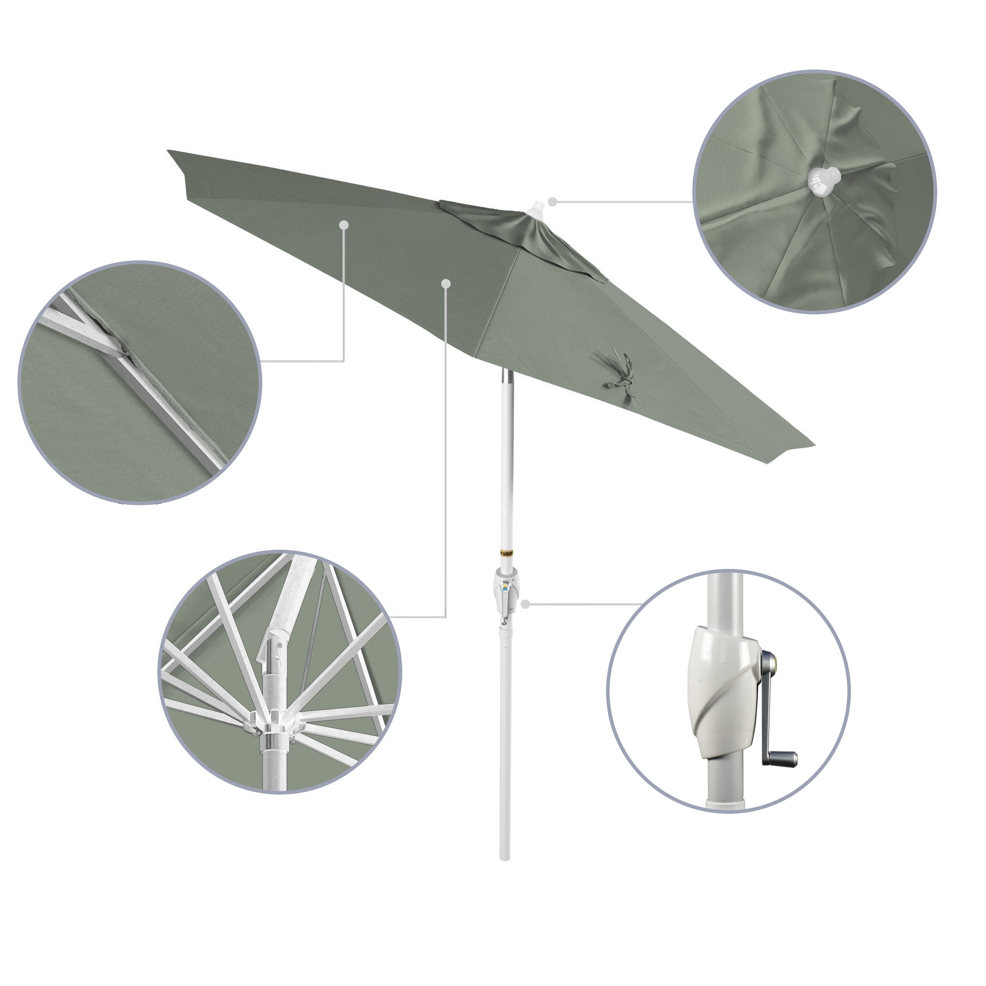 7.5' Casa Series Patio Umbrella - Sunbrella Fabric