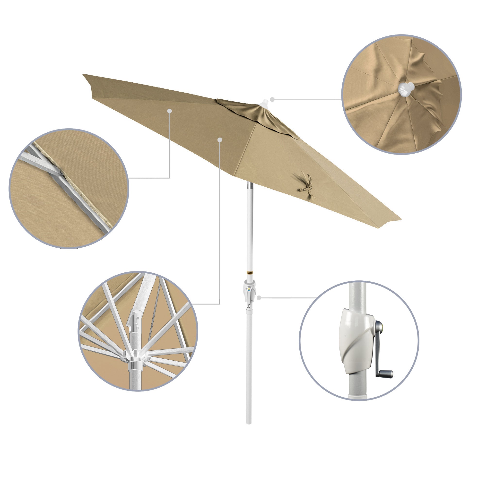 7.5' Casa Series Patio Umbrella - Sunbrella Fabric