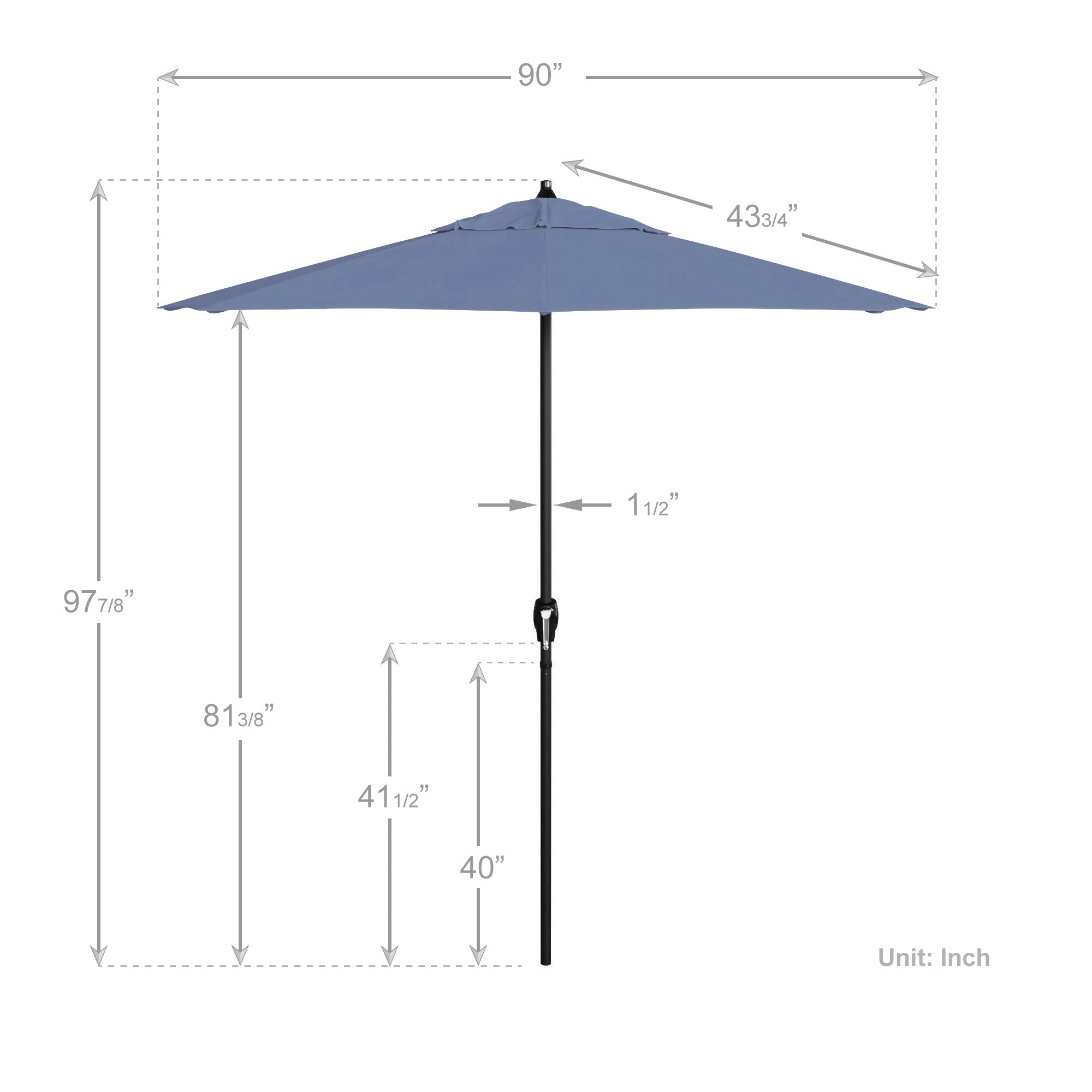 7.5' Casa Series Patio Umbrella - Sunbrella Fabric