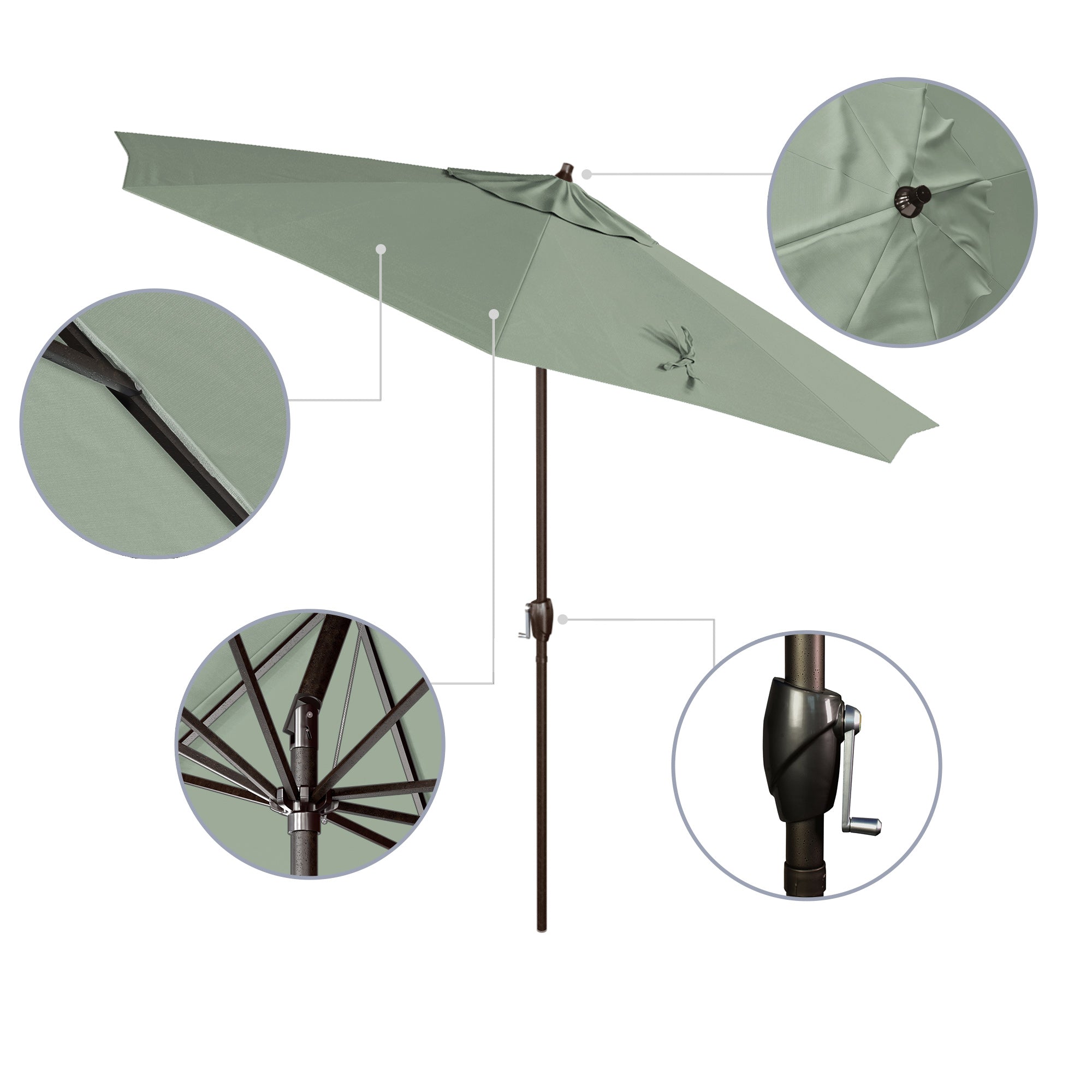 9' Casa Series Patio Umbrella - Sunbrella Fabric