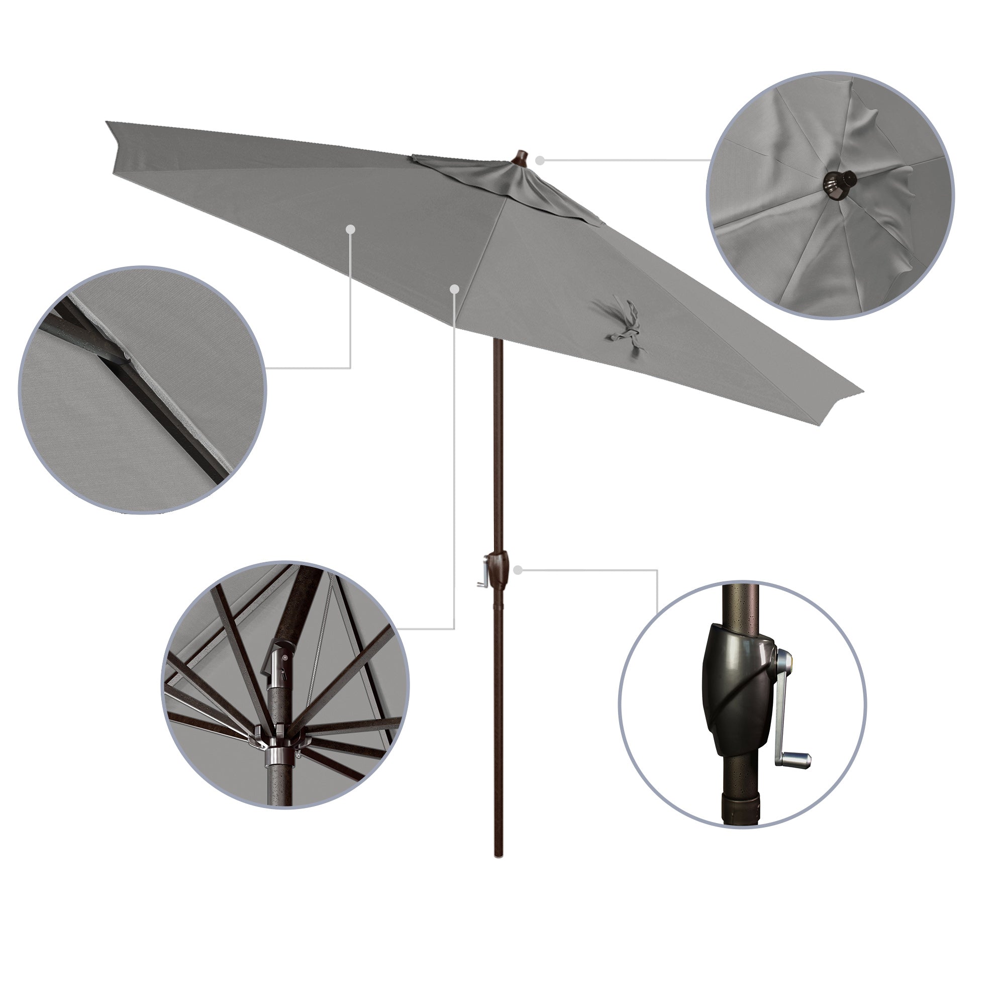 9' Casa Series Patio Umbrella - Sunbrella Fabric