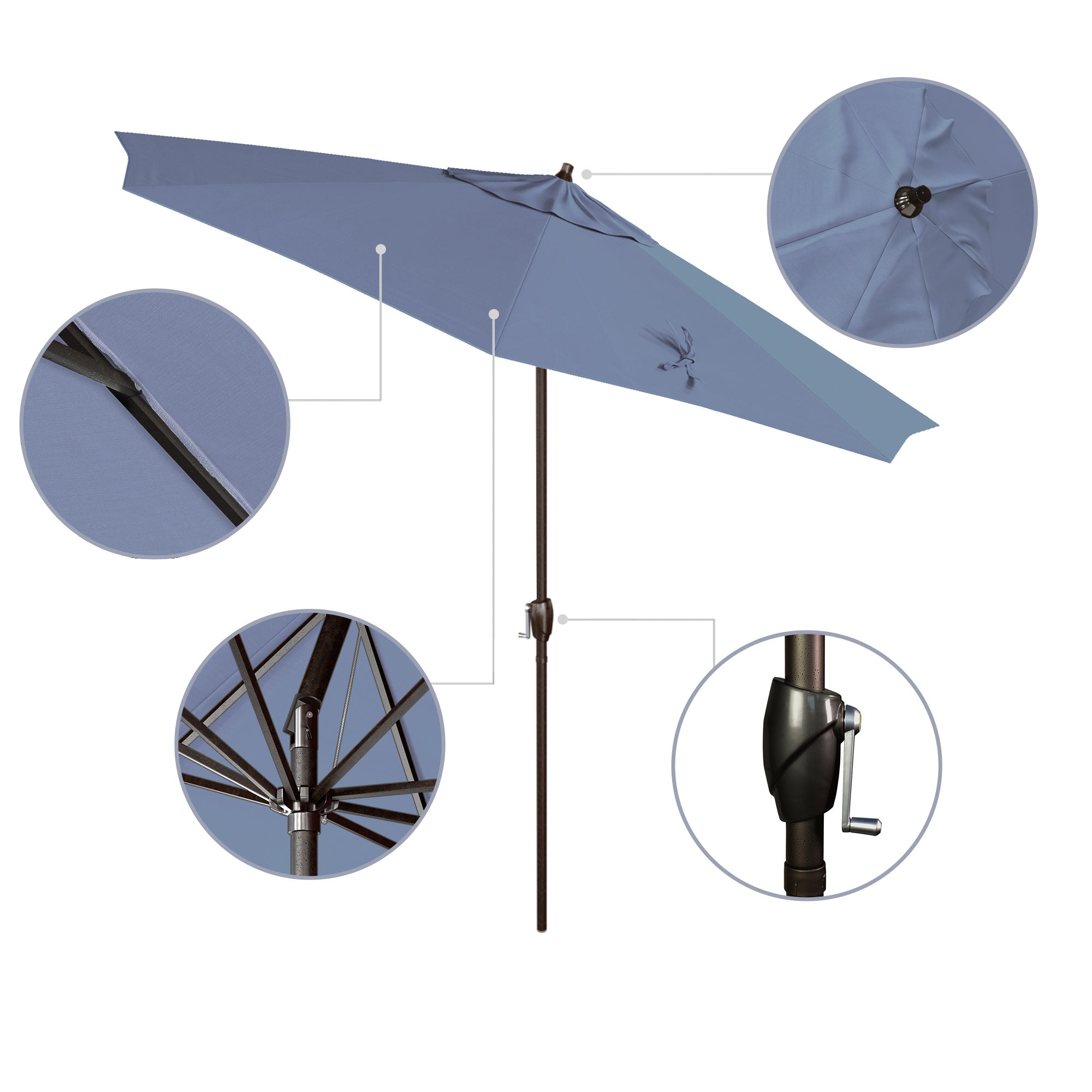 9' Casa Series Patio Umbrella - Sunbrella Fabric