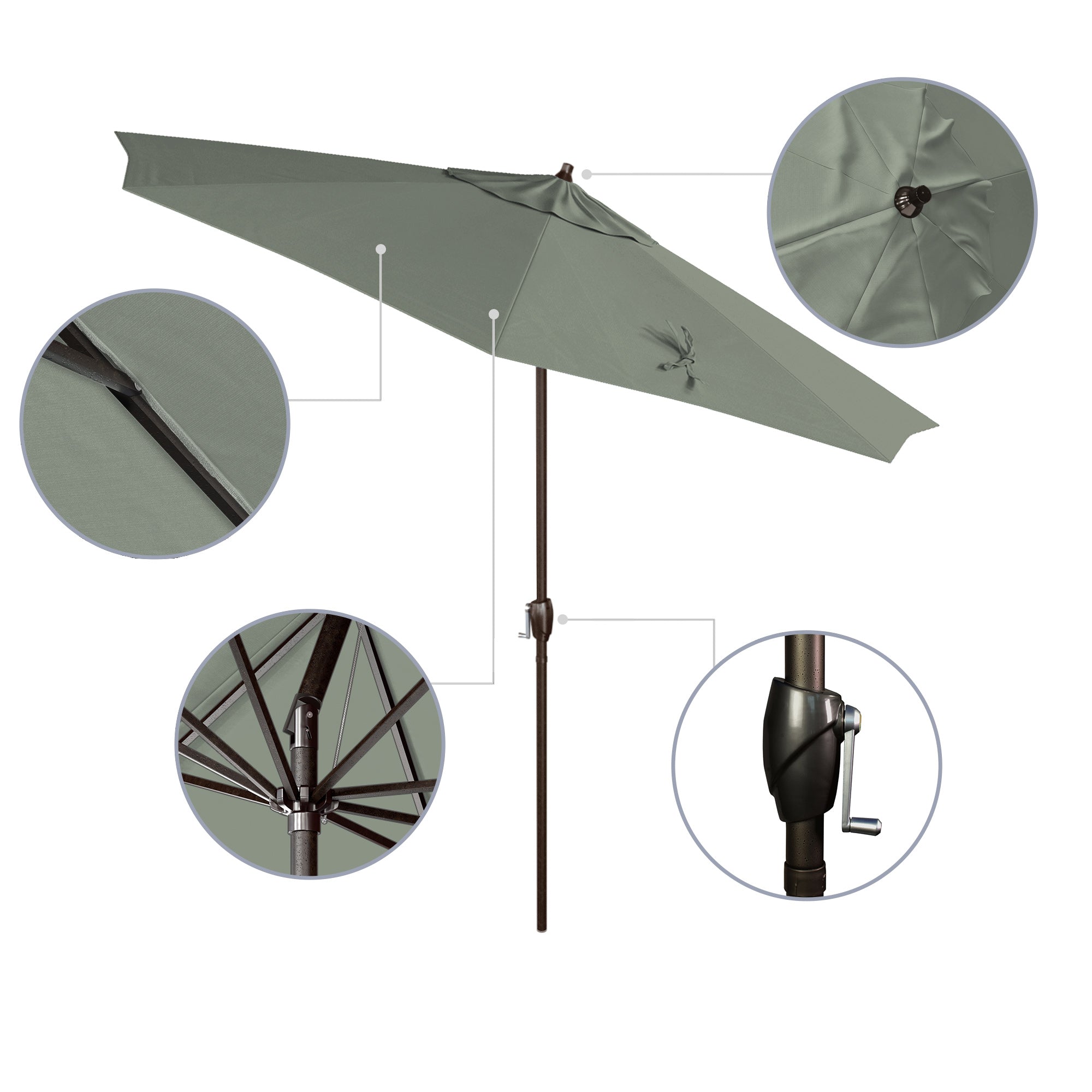 9' Casa Series Patio Umbrella - Sunbrella Fabric