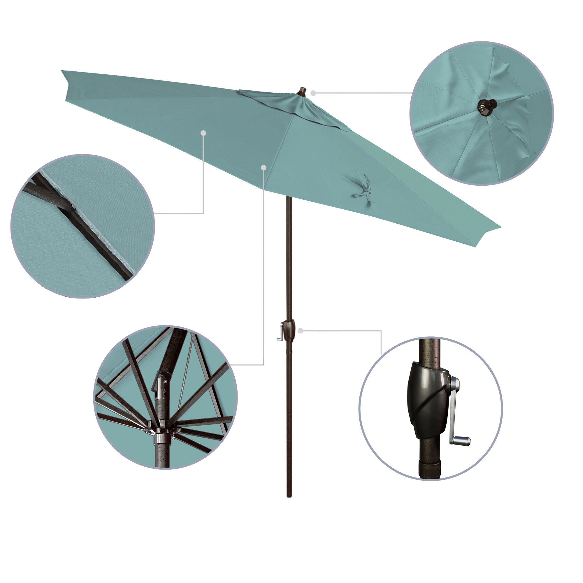 9' Casa Series Patio Umbrella - Sunbrella Fabric