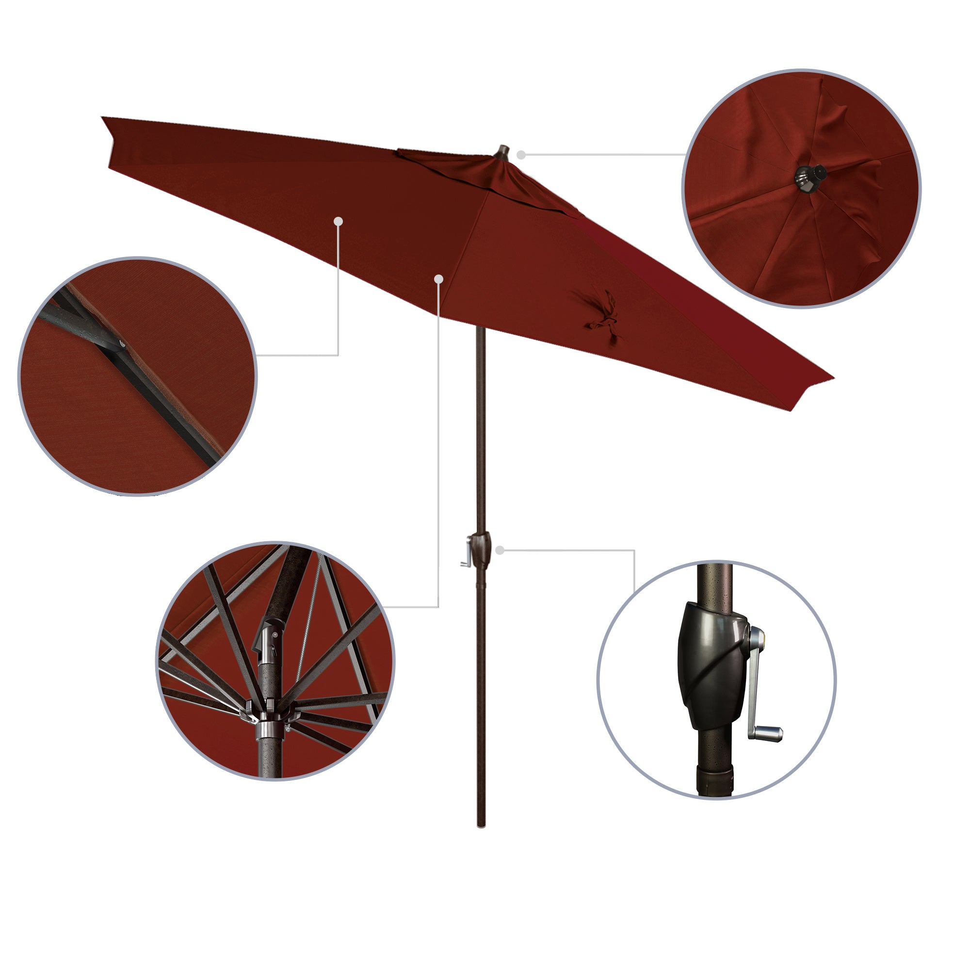 9' Casa Series Patio Umbrella - Sunbrella Fabric