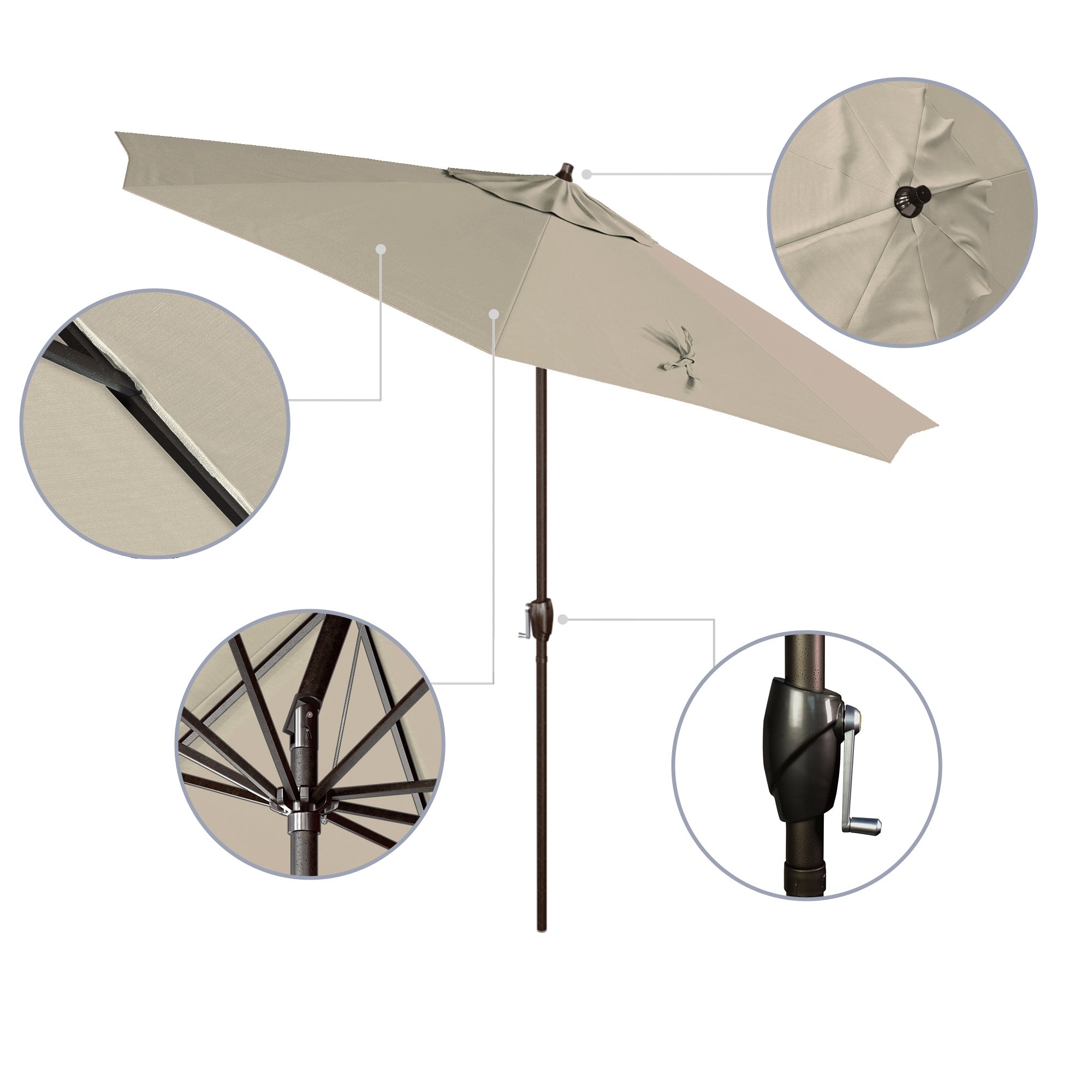 9' Casa Series Patio Umbrella - Sunbrella Fabric