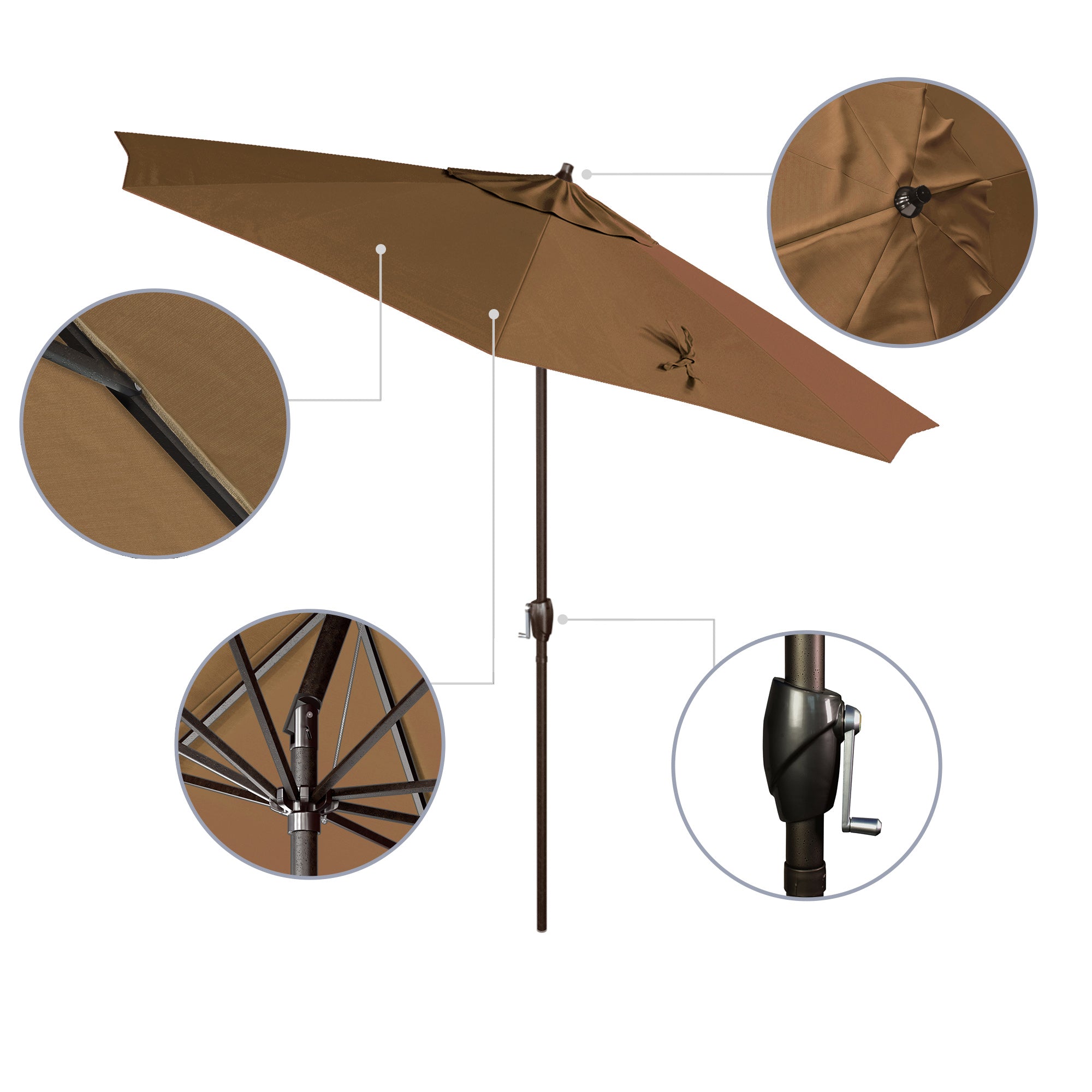 9' Casa Series Patio Umbrella - Sunbrella Fabric