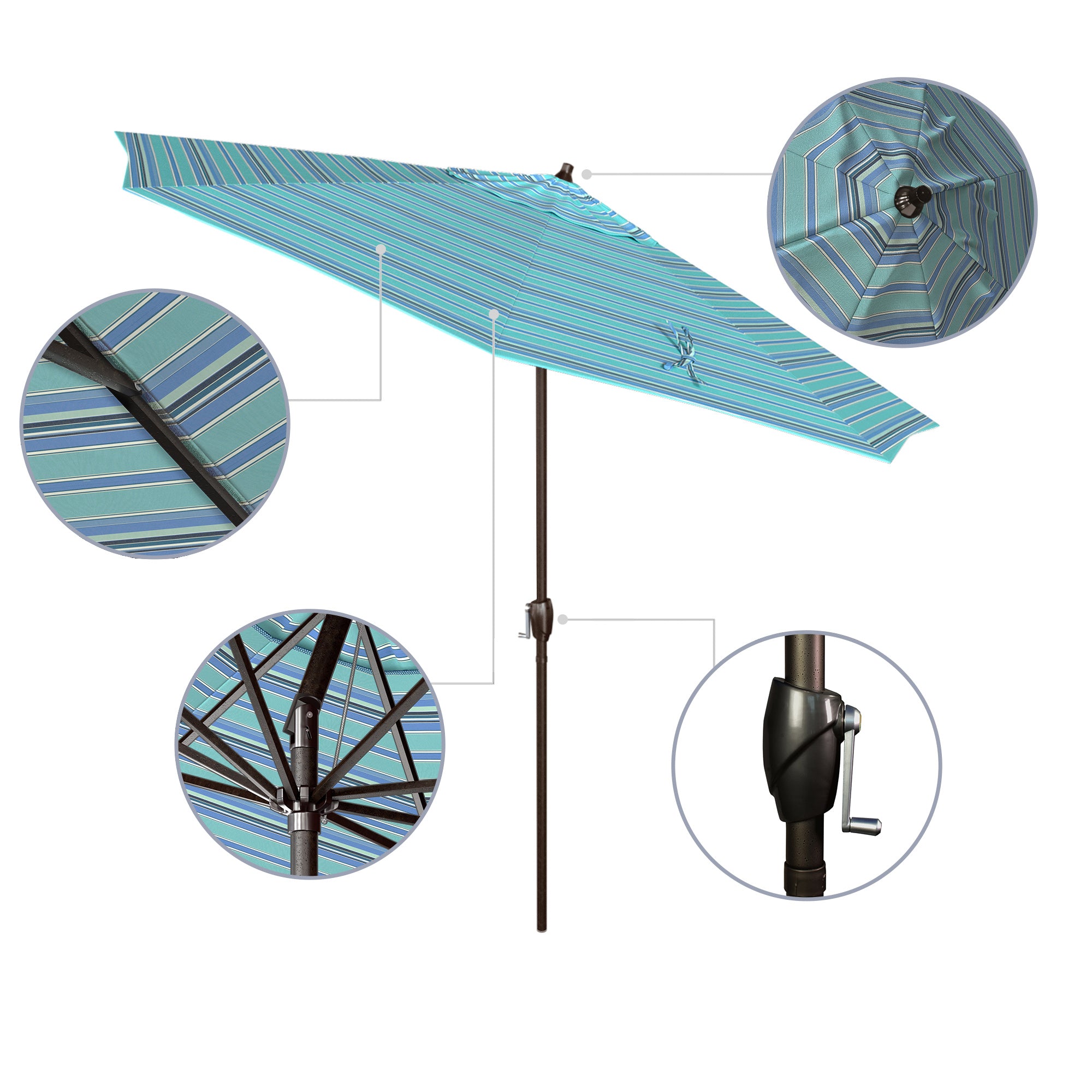 9' Casa Series Patio Umbrella - Sunbrella Fabric