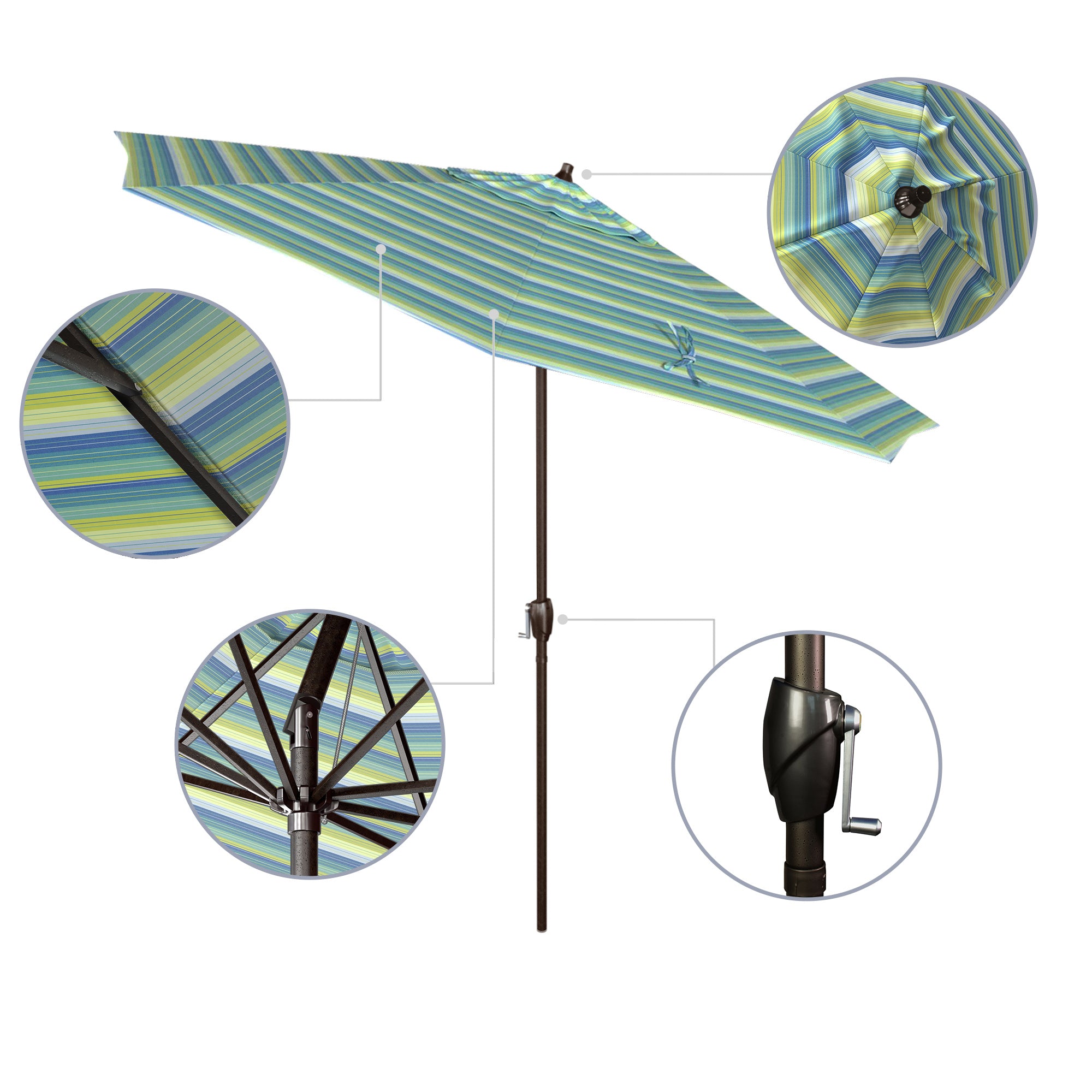 9' Casa Series Patio Umbrella - Sunbrella Fabric