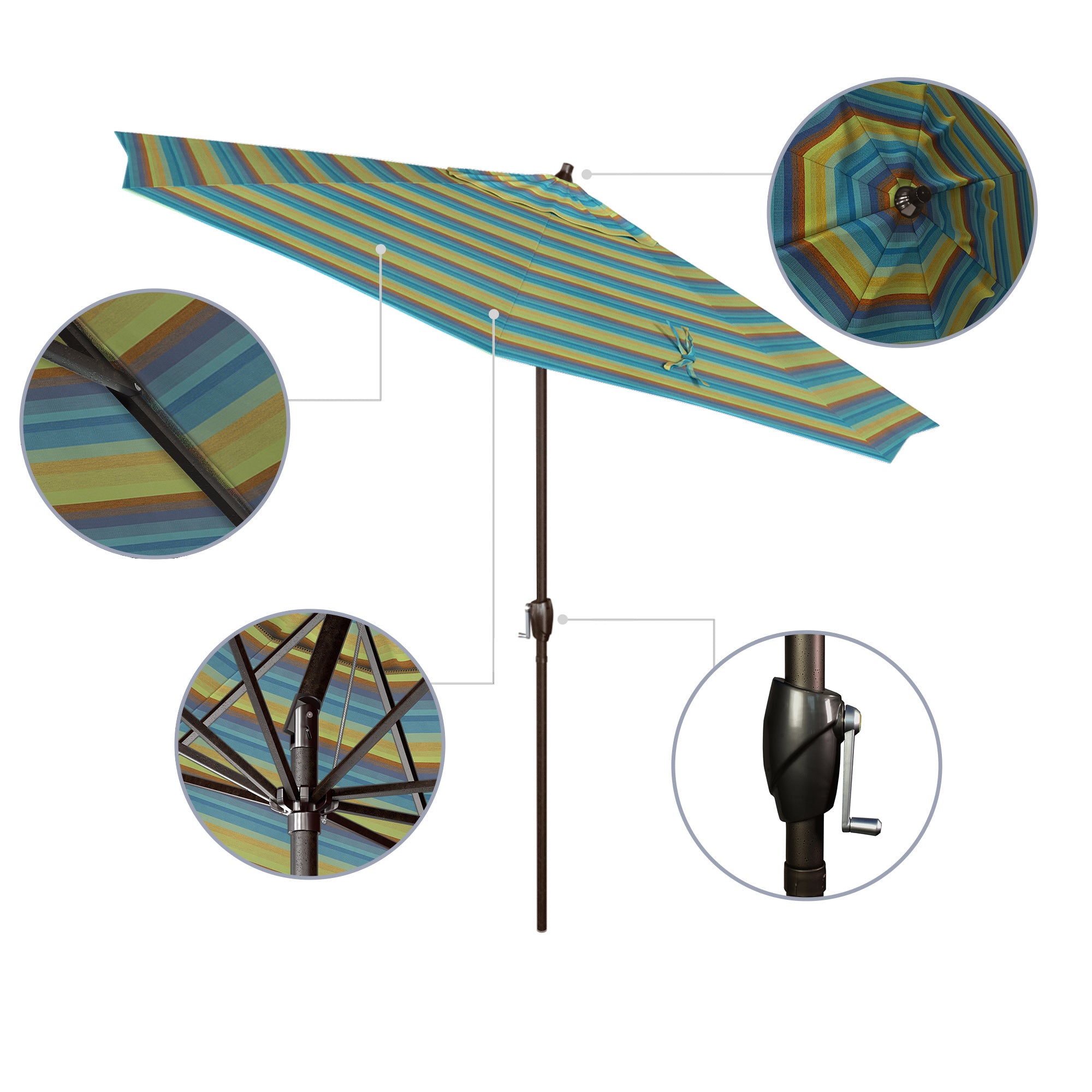 9' Casa Series Patio Umbrella - Sunbrella Fabric