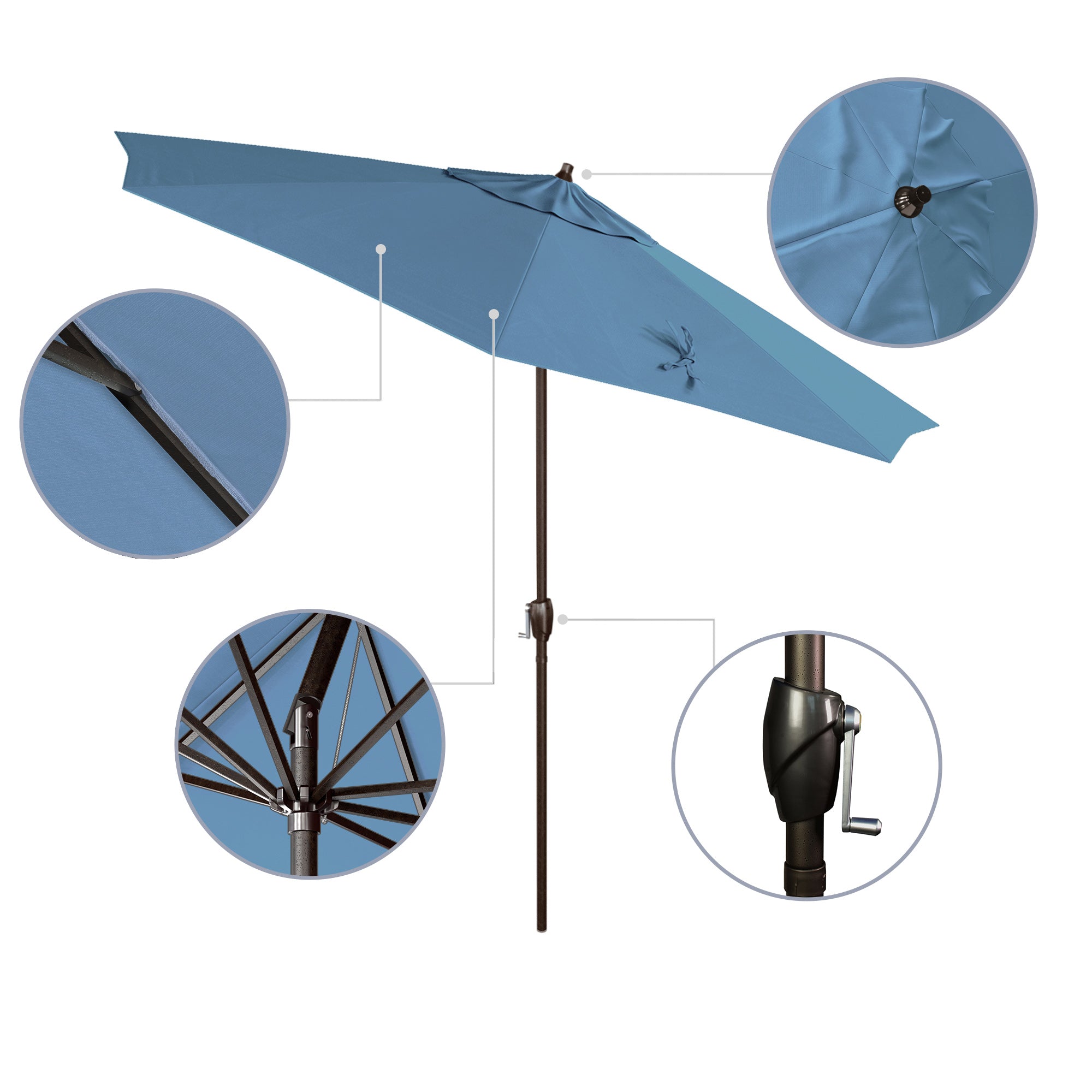 9' Casa Series Patio Umbrella - Sunbrella Fabric
