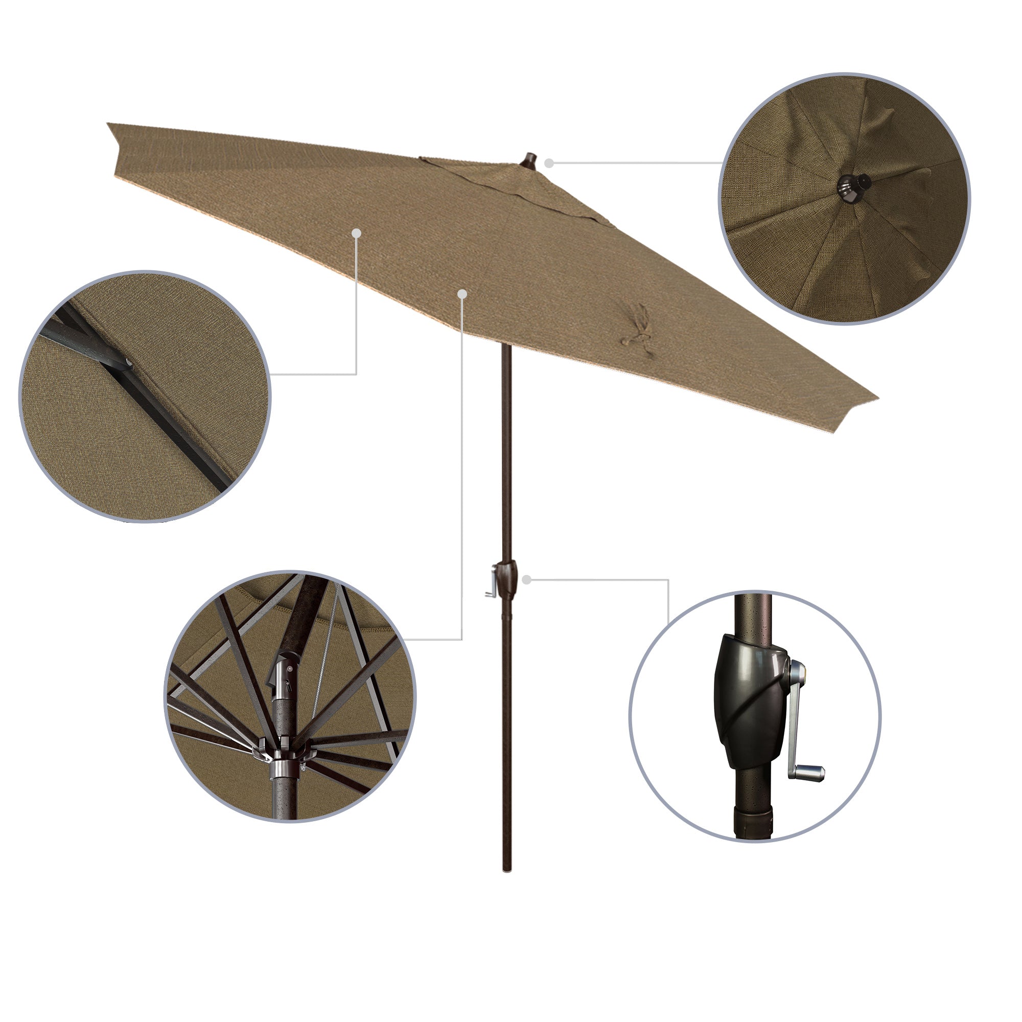 9' Casa Series Patio Umbrella - Sunbrella Fabric