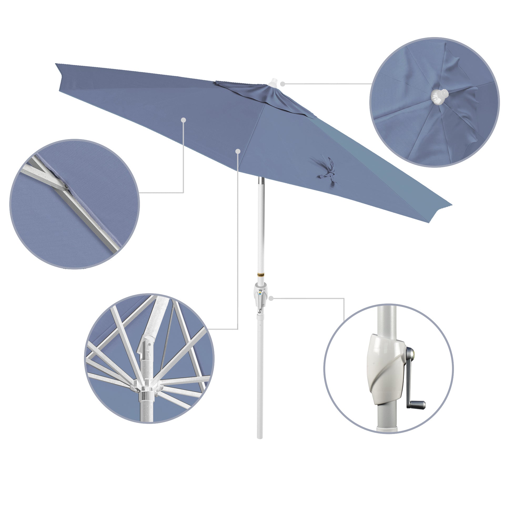 9' Casa Series Patio Umbrella - Sunbrella Fabric