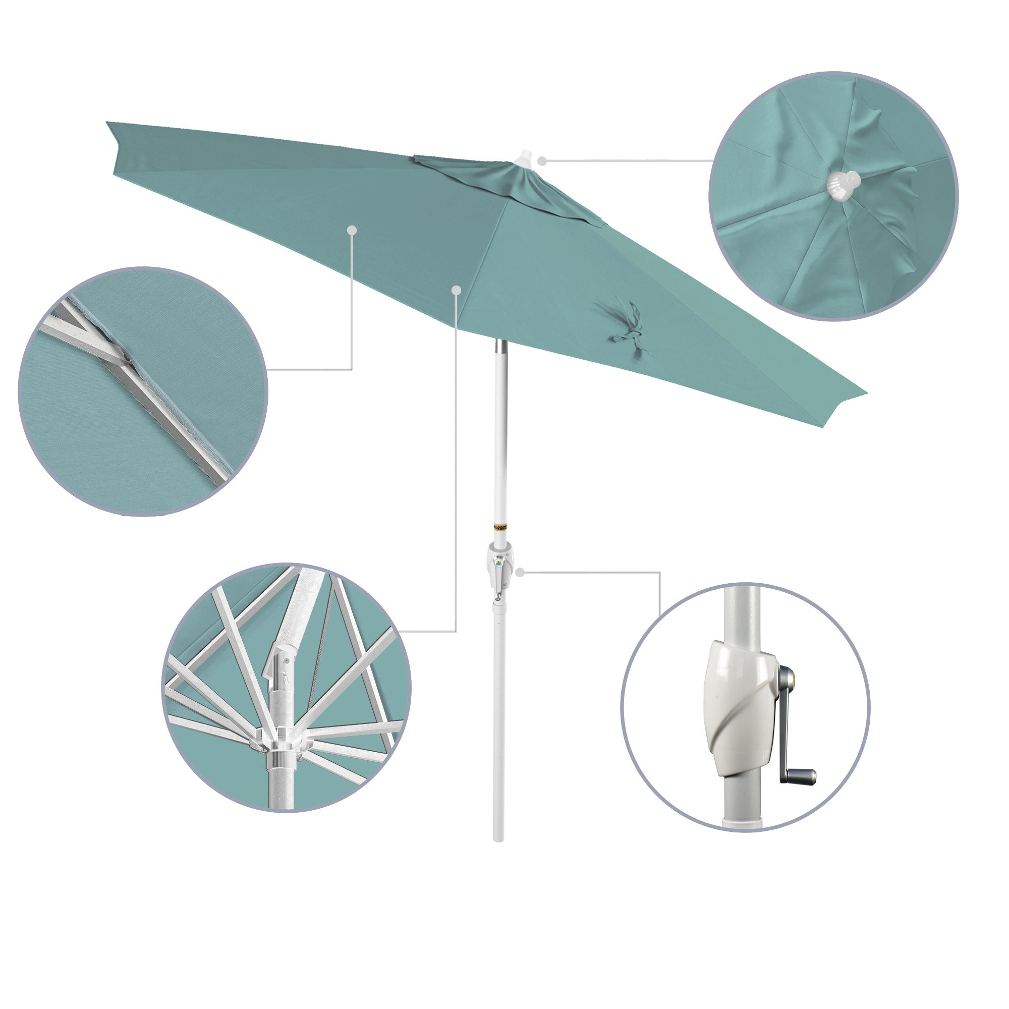 9' Casa Series Patio Umbrella - Sunbrella Fabric