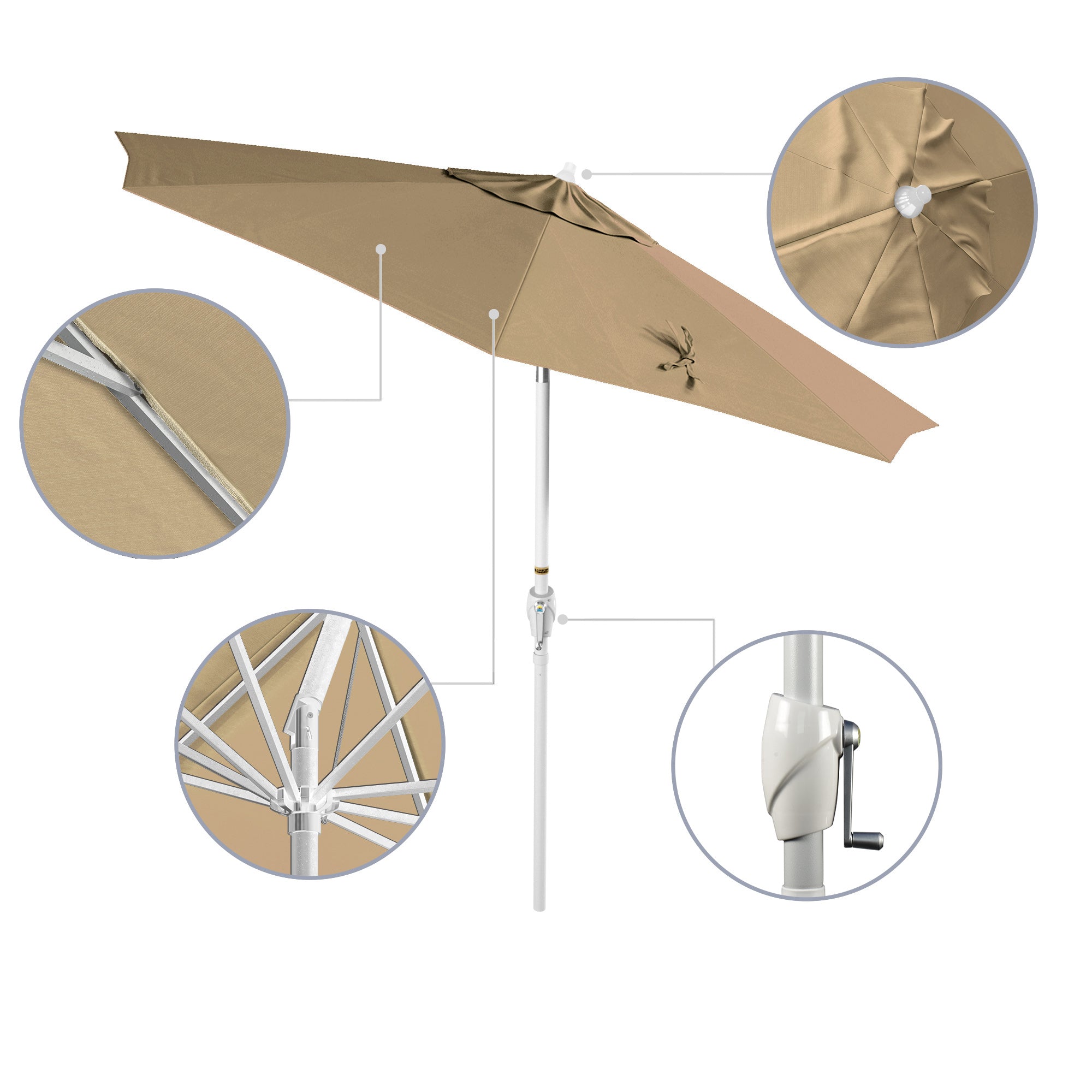 9' Casa Series Patio Umbrella - Sunbrella Fabric