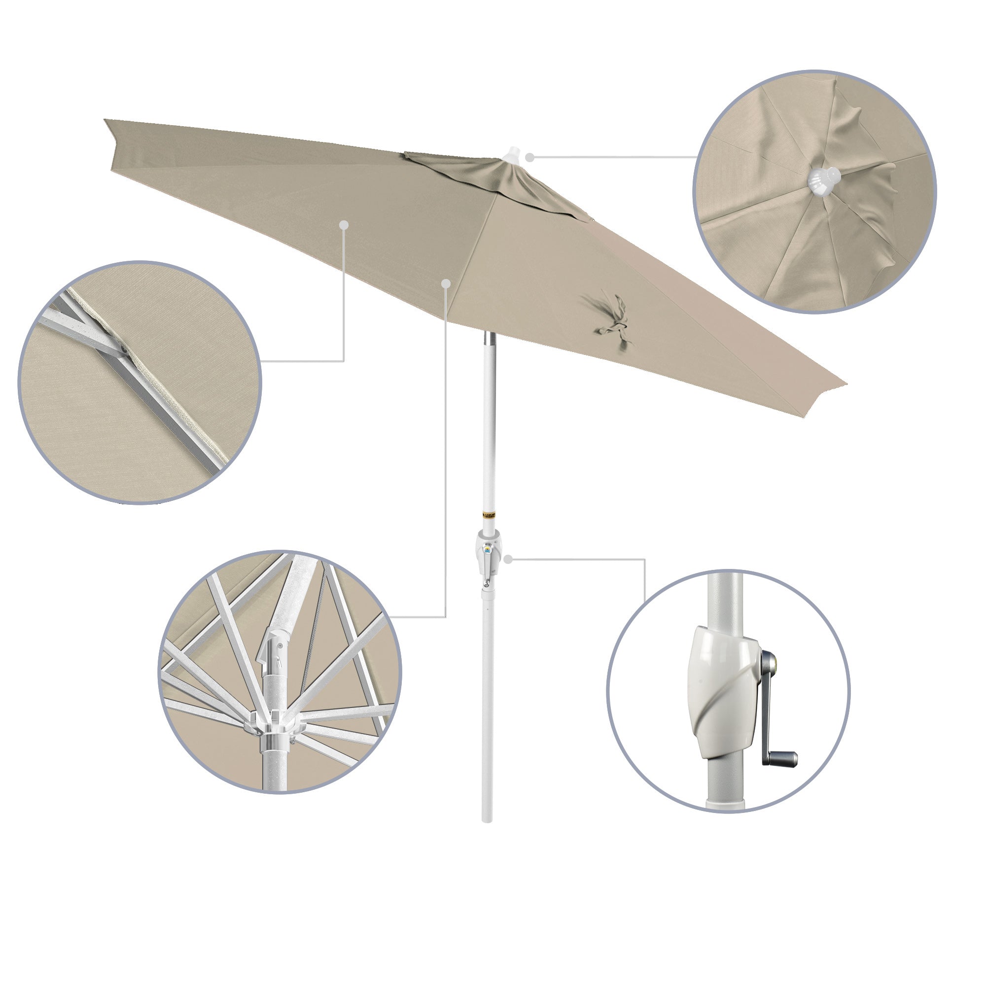 9' Casa Series Patio Umbrella - Sunbrella Fabric