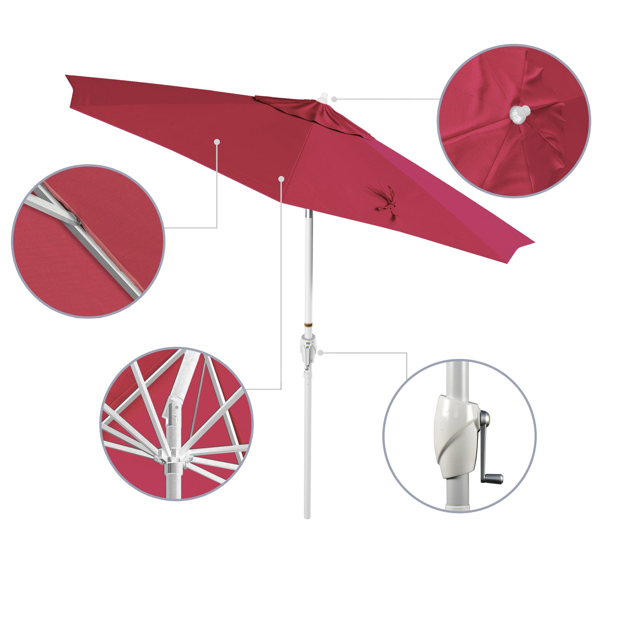 9' Casa Series Patio Umbrella - Sunbrella Fabric