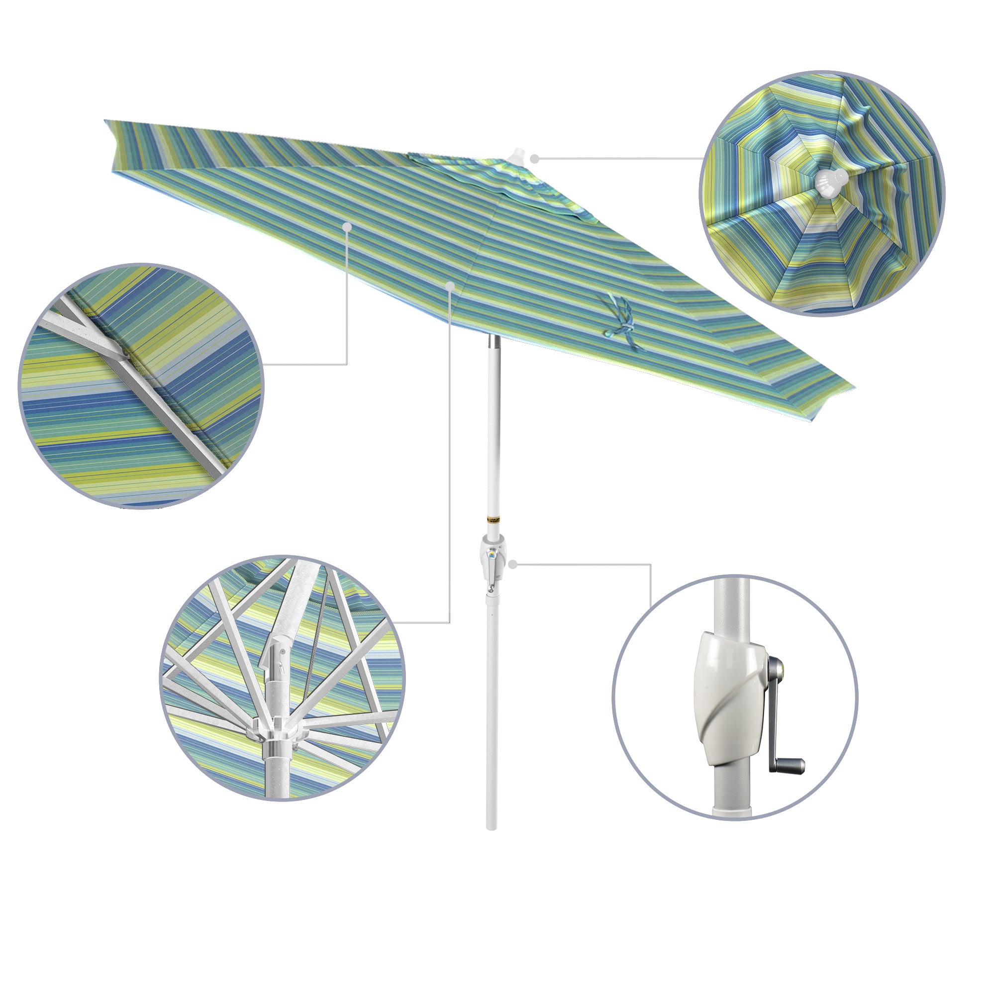 9' Casa Series Patio Umbrella - Sunbrella Fabric