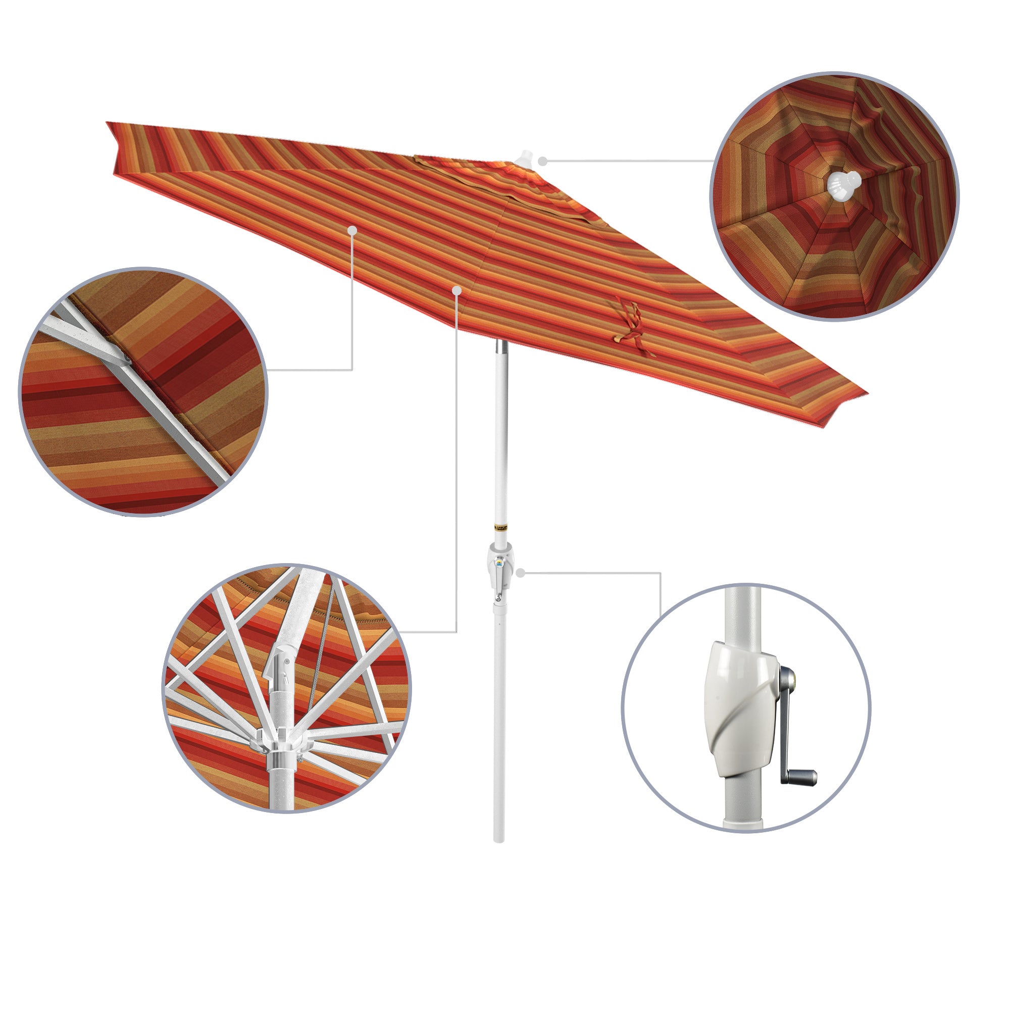 9' Casa Series Patio Umbrella - Sunbrella Fabric