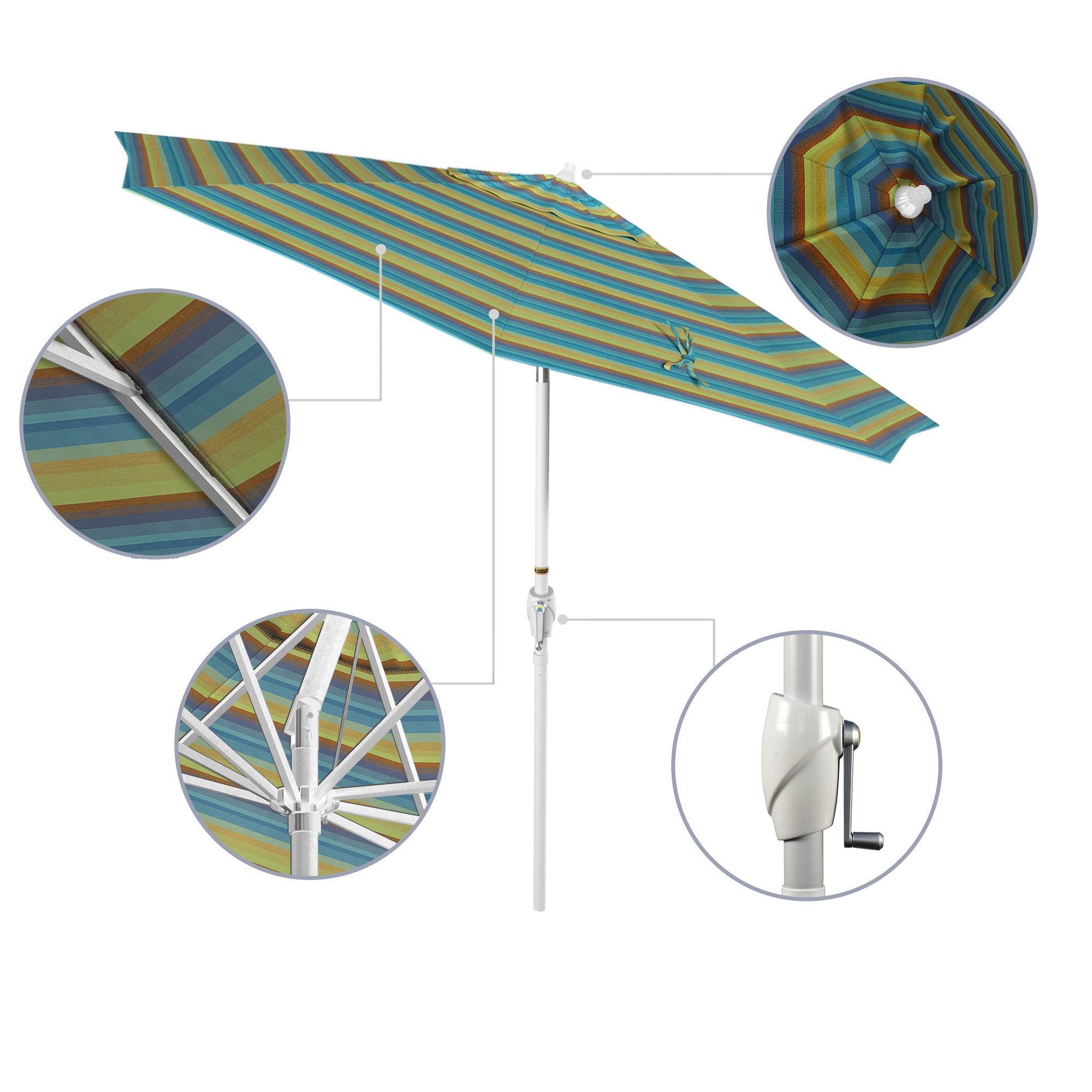 9' Casa Series Patio Umbrella - Sunbrella Fabric