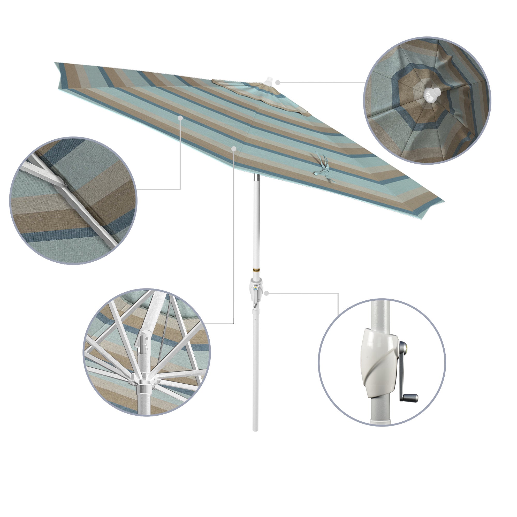 9' Casa Series Patio Umbrella - Sunbrella Fabric