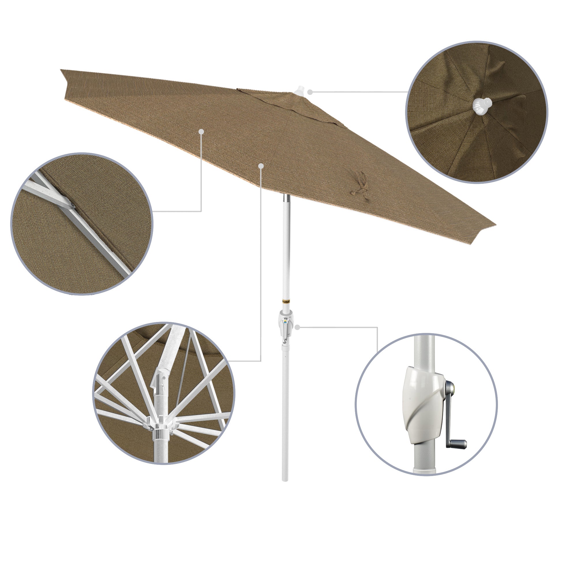 9' Casa Series Patio Umbrella - Sunbrella Fabric