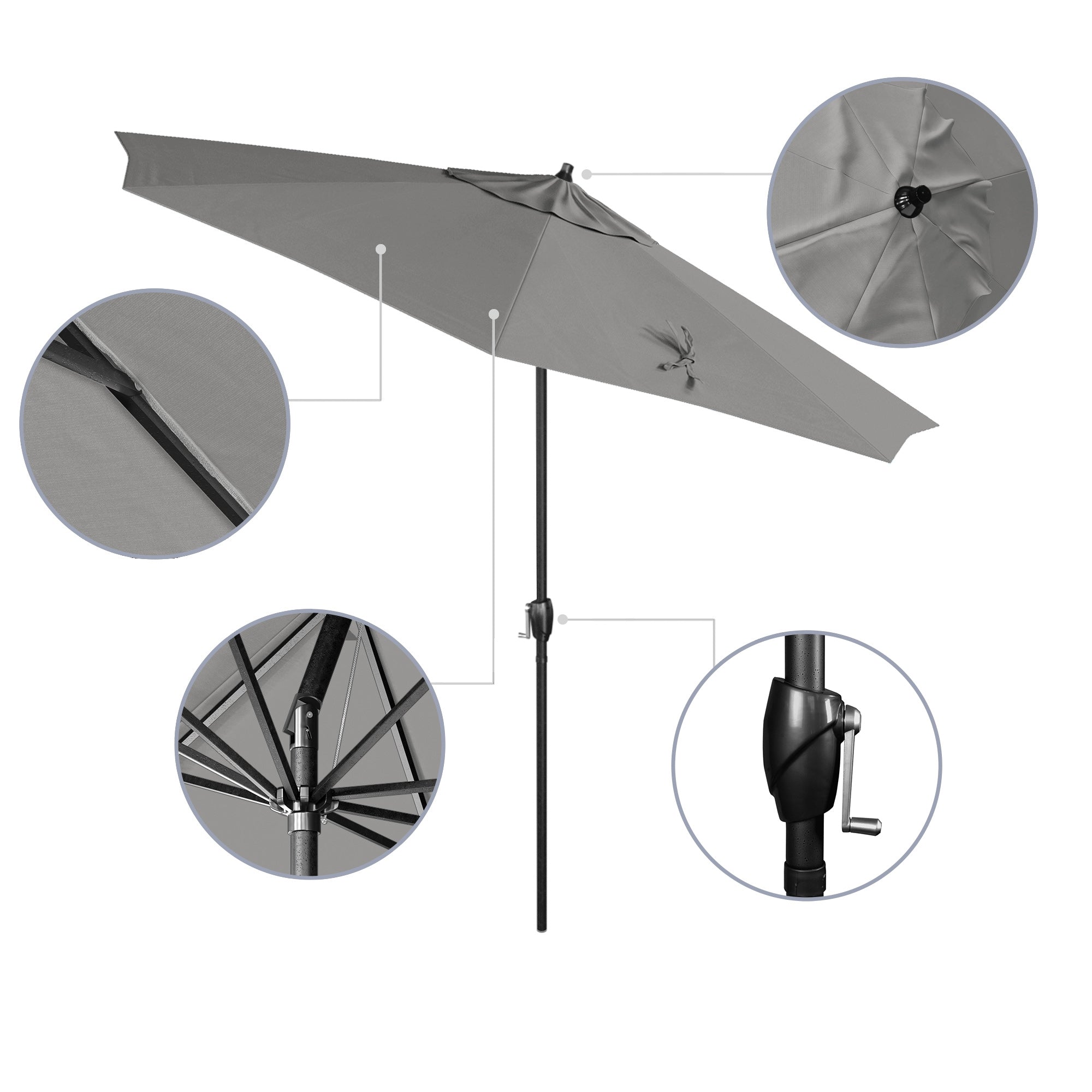 9' Casa Series Patio Umbrella - Sunbrella Fabric