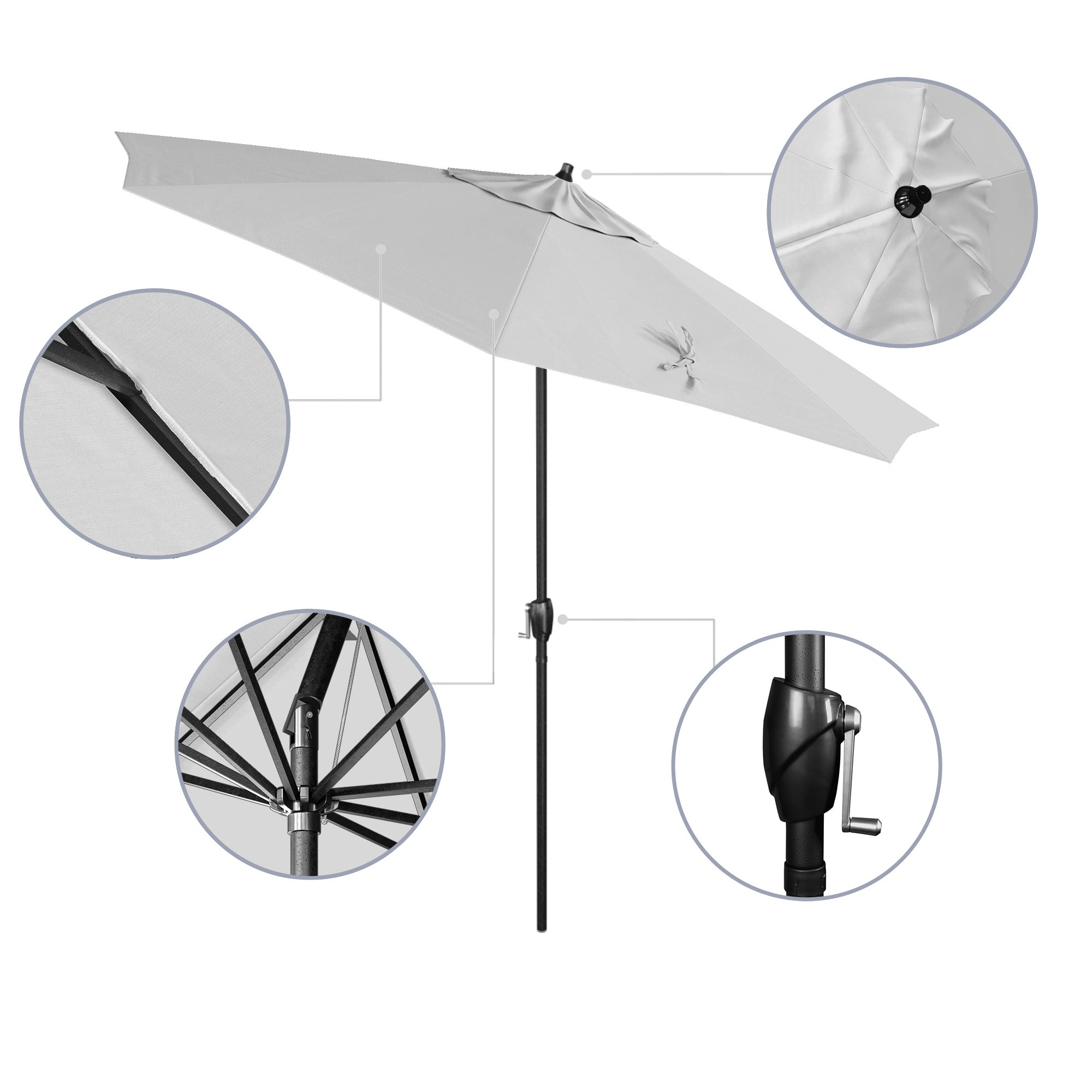 9' Casa Series Patio Umbrella - Sunbrella Fabric