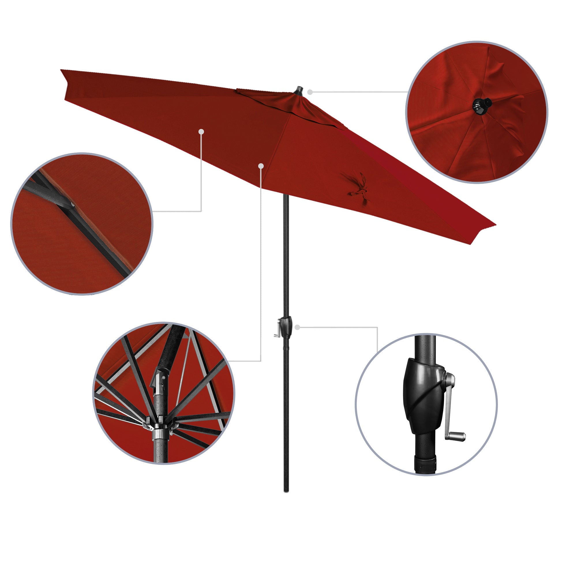 9' Casa Series Patio Umbrella - Sunbrella Fabric
