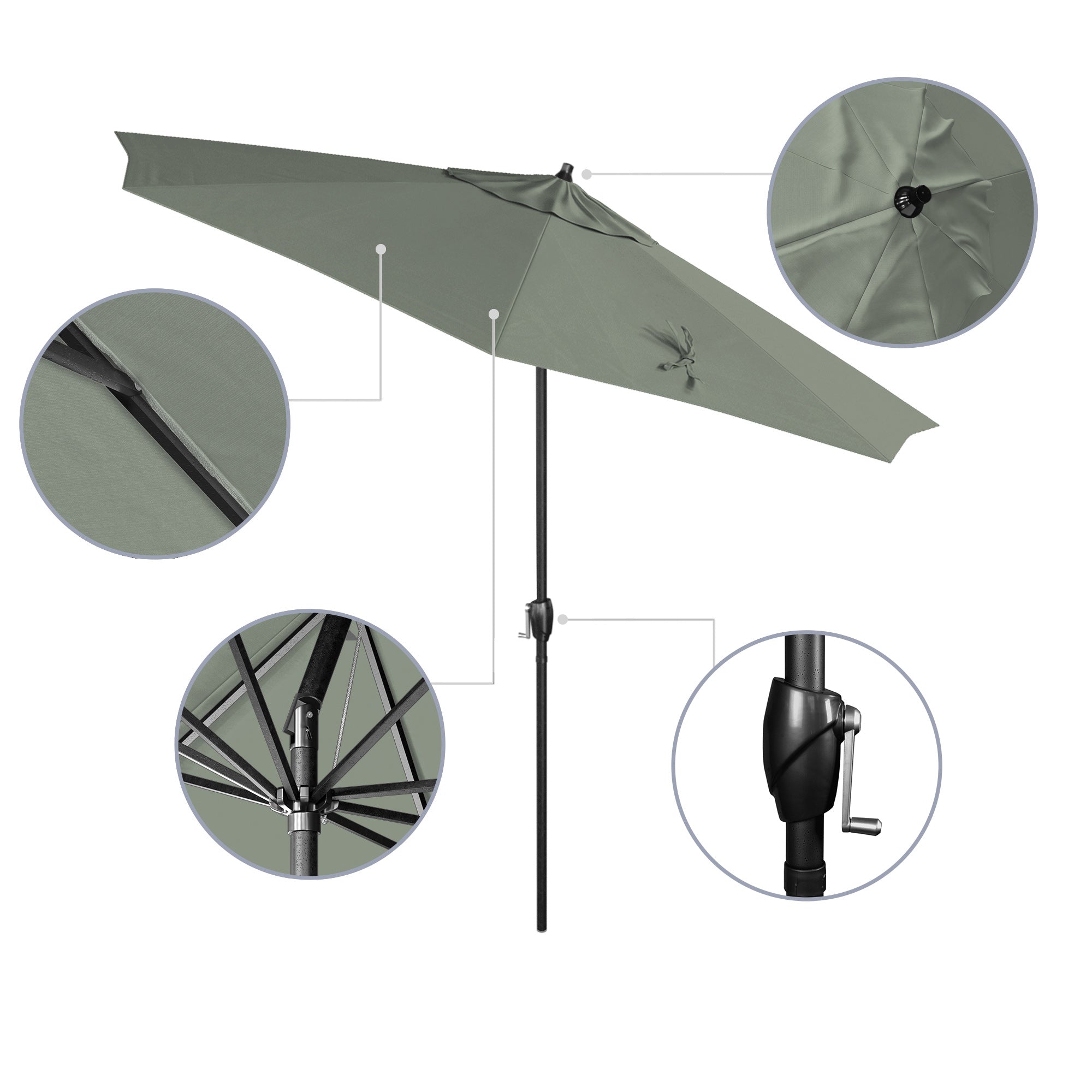 9' Casa Series Patio Umbrella - Sunbrella Fabric