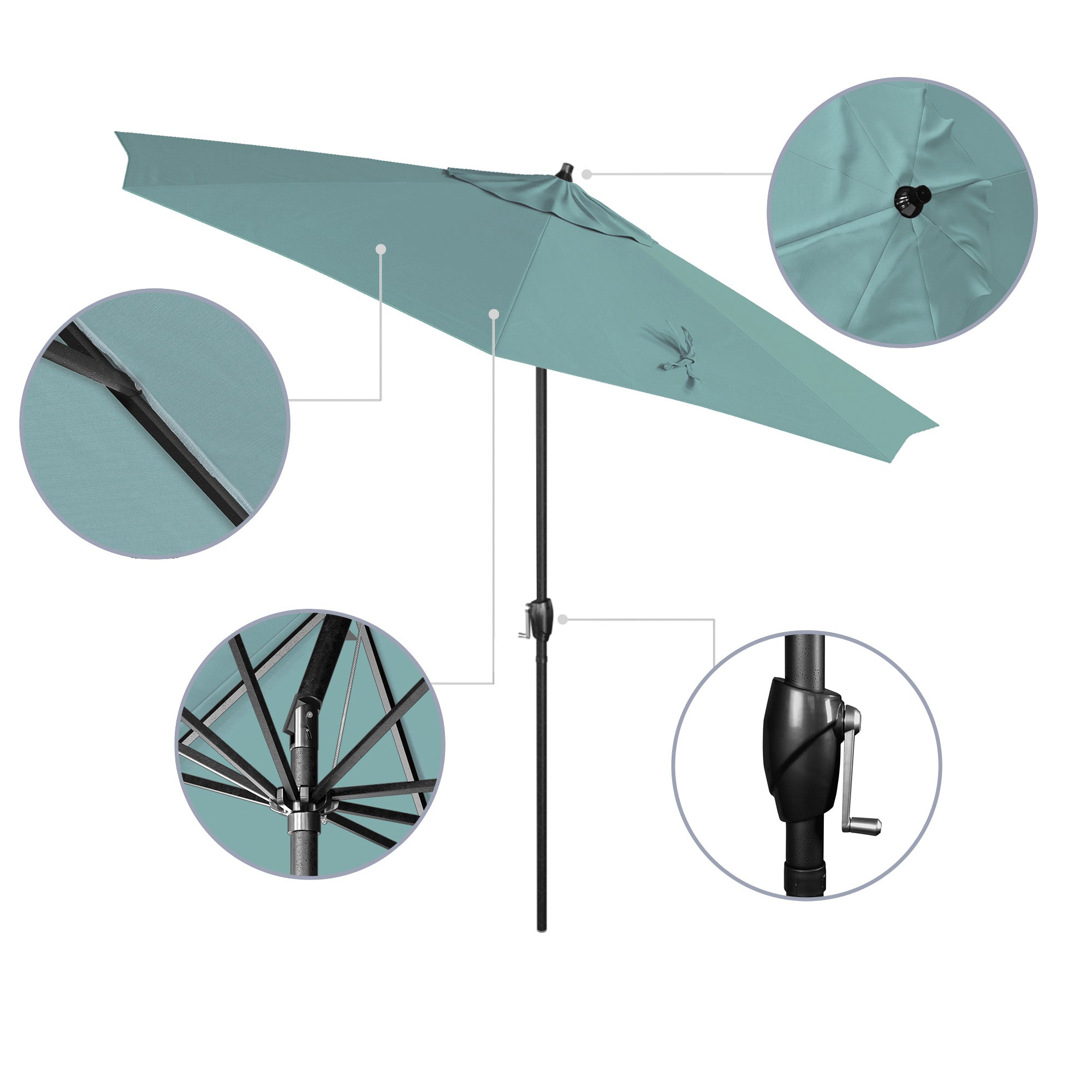 9' Casa Series Patio Umbrella - Sunbrella Fabric