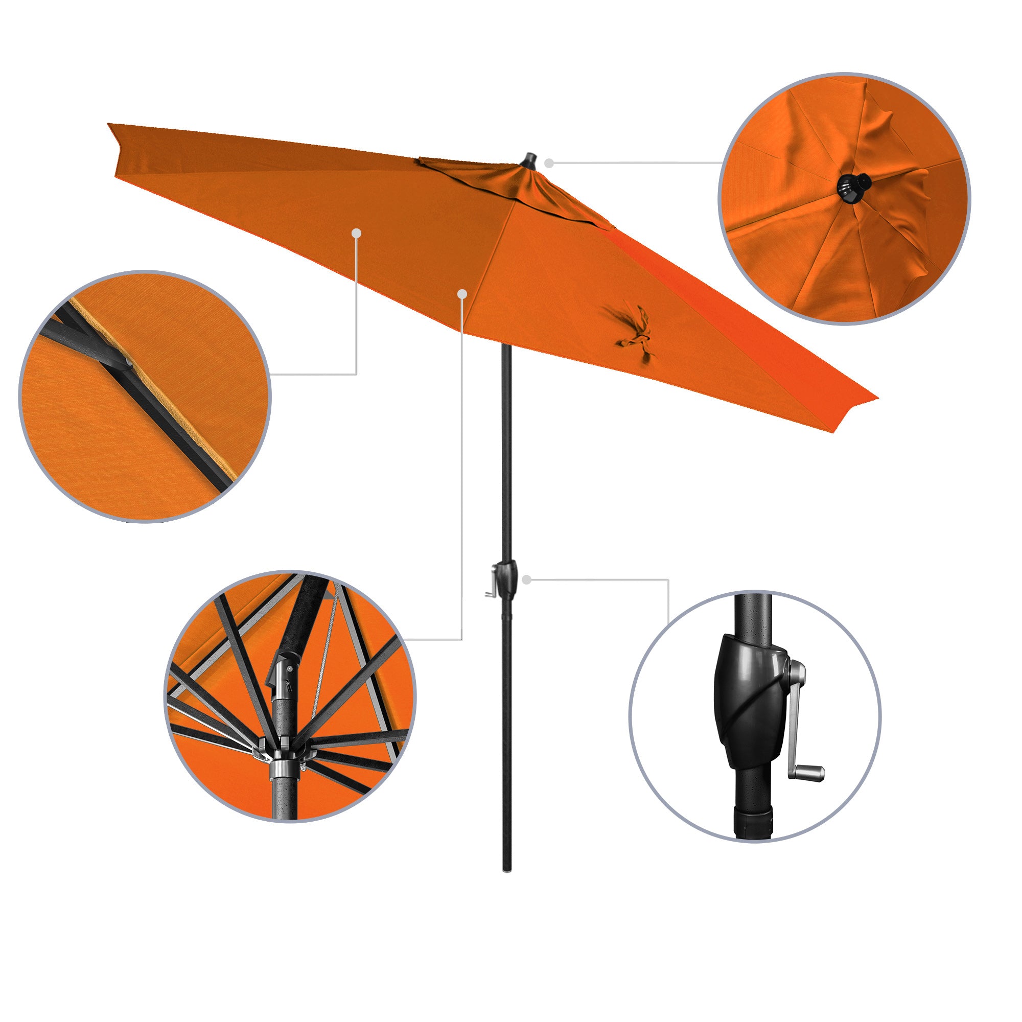 9' Casa Series Patio Umbrella - Sunbrella Fabric