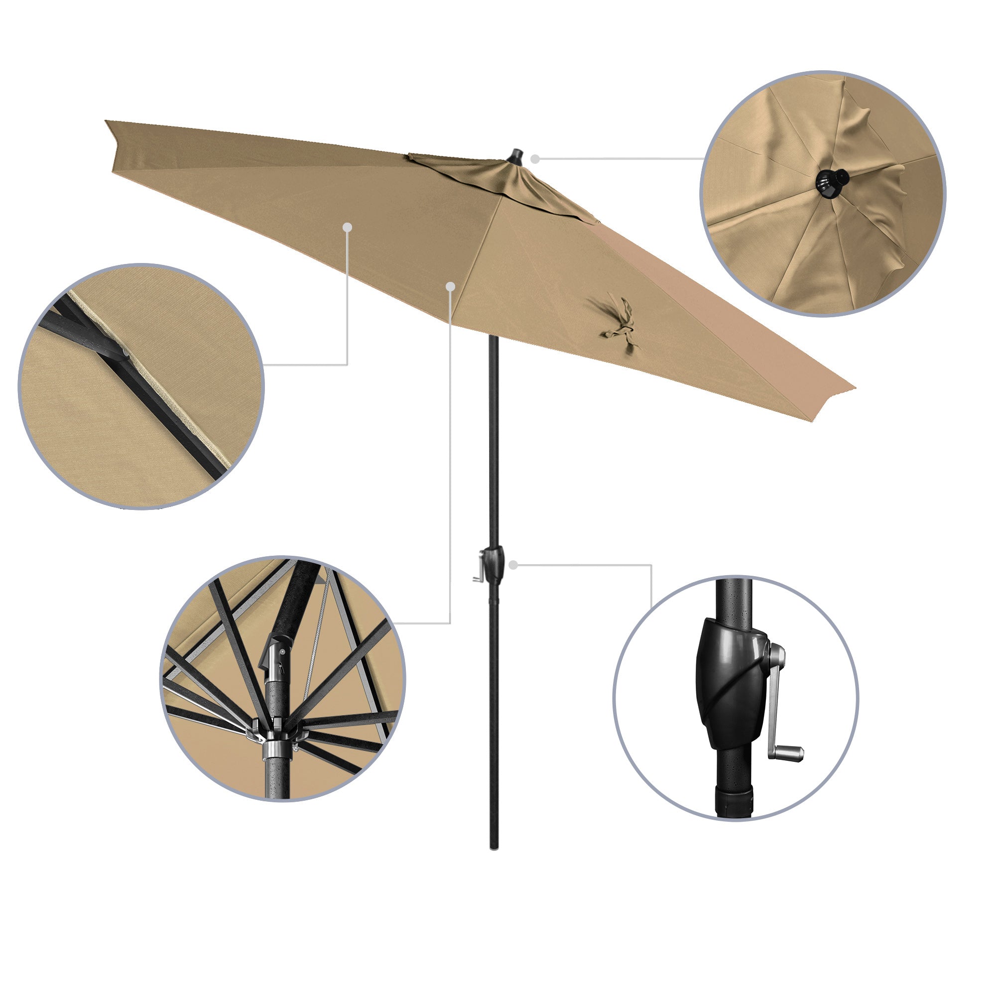 9' Casa Series Patio Umbrella - Sunbrella Fabric