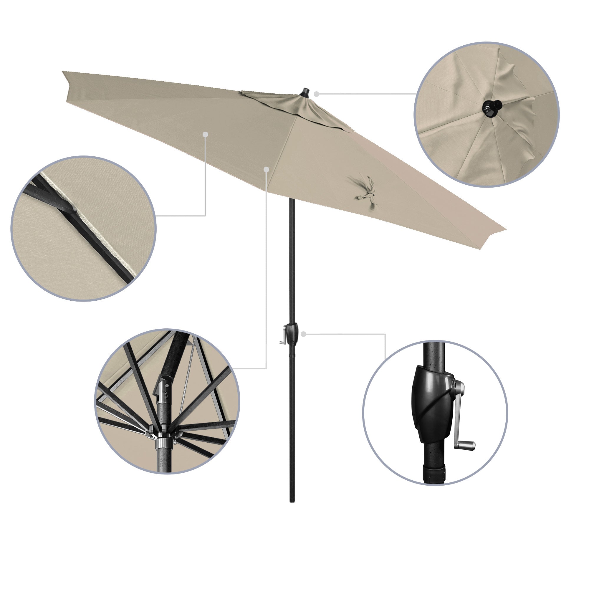 9' Casa Series Patio Umbrella - Sunbrella Fabric
