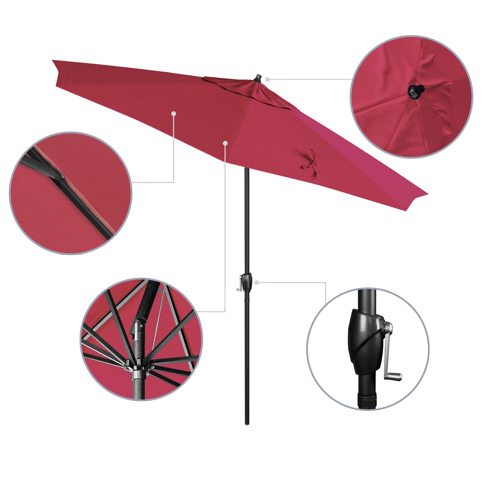 9' Casa Series Patio Umbrella - Sunbrella Fabric