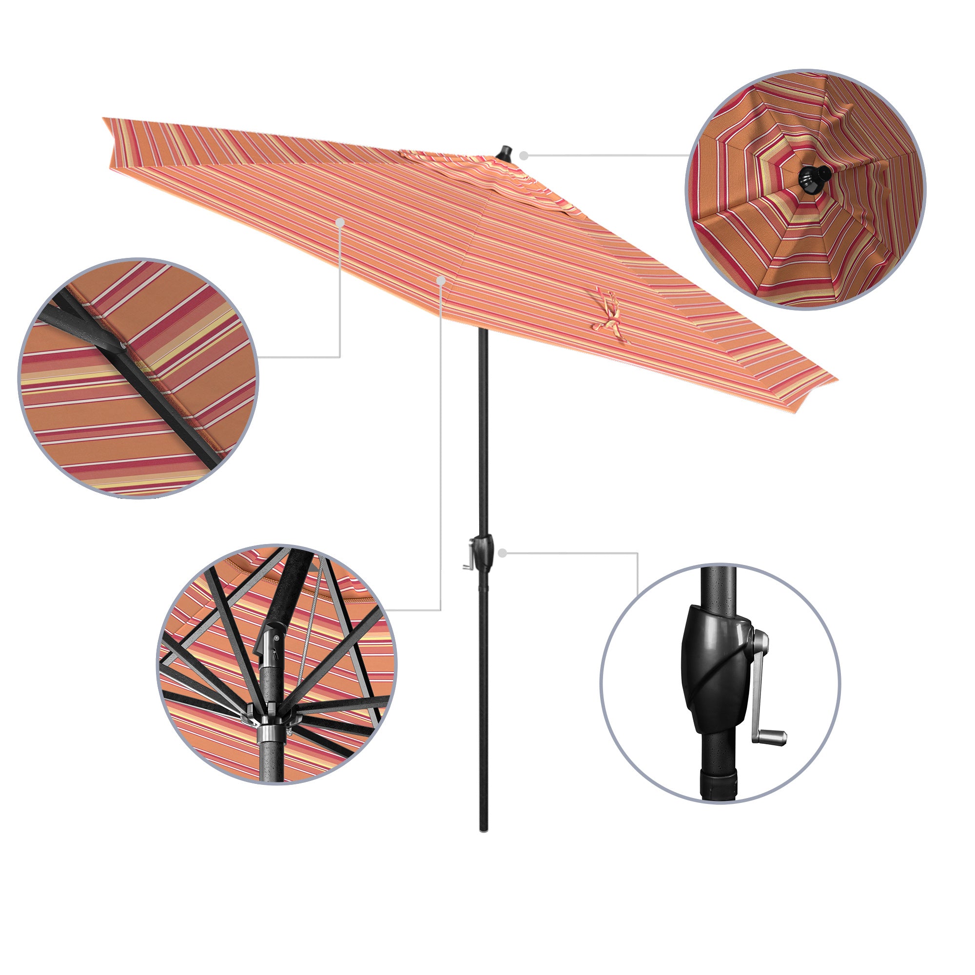 9' Casa Series Patio Umbrella - Sunbrella Fabric