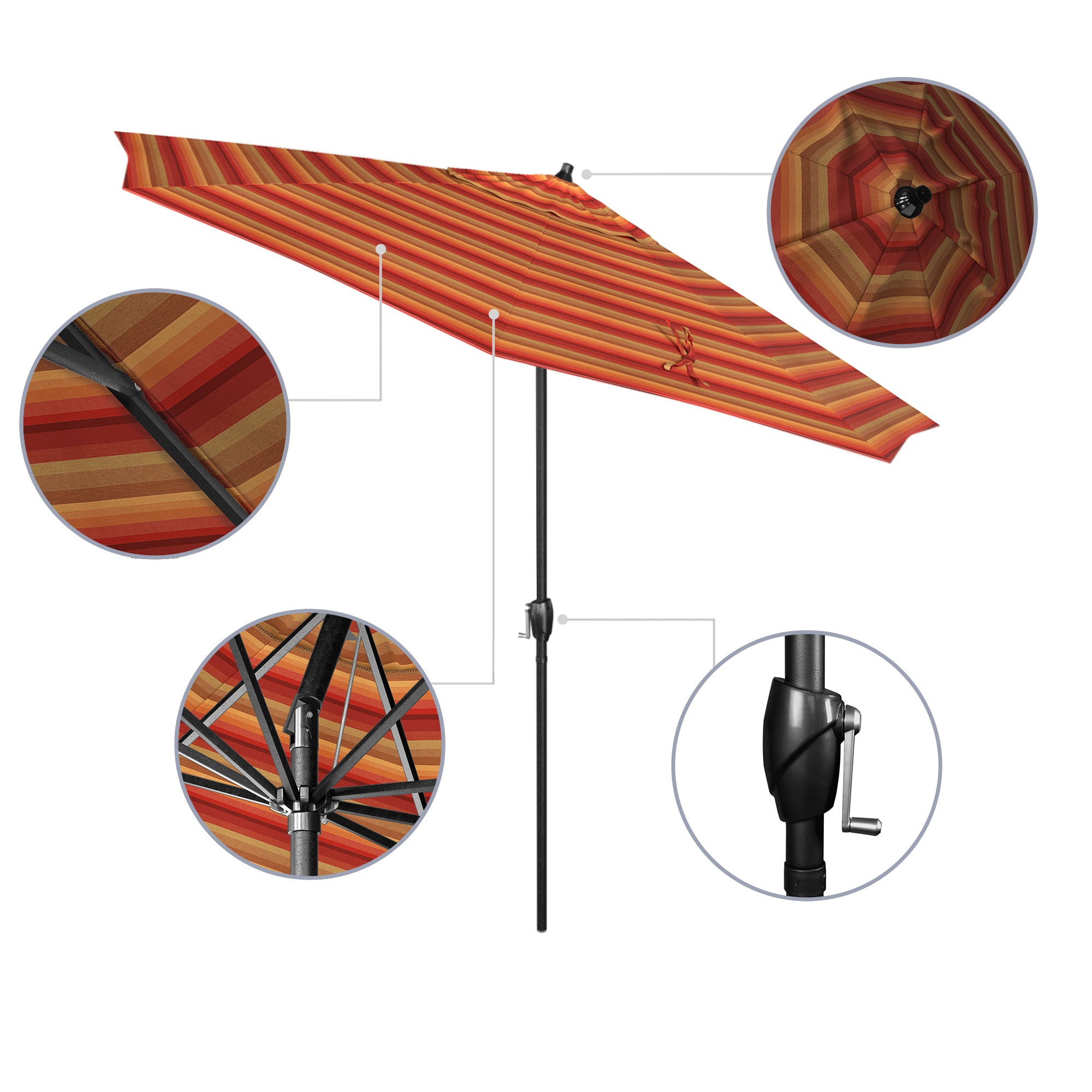 9' Casa Series Patio Umbrella - Sunbrella Fabric