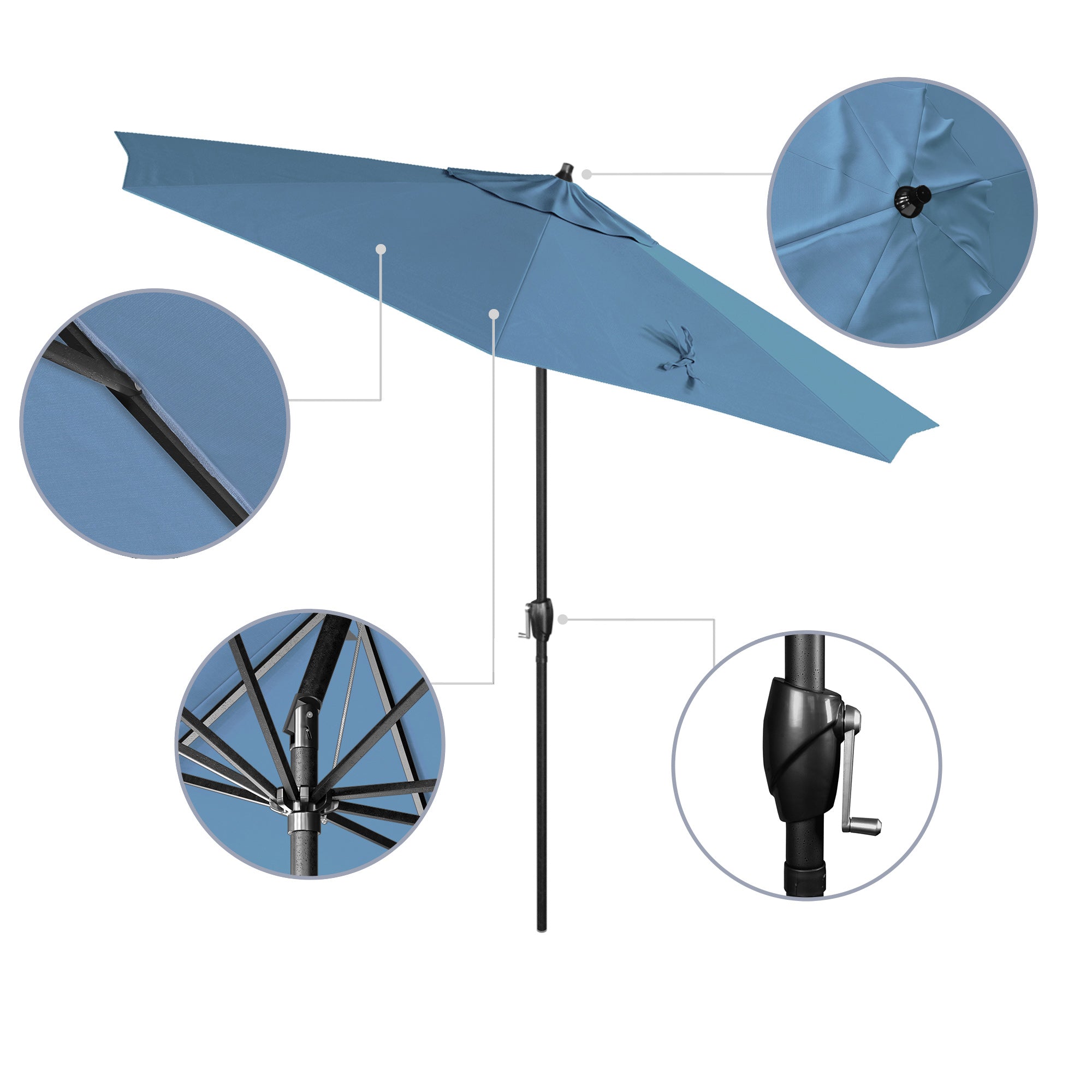 9' Casa Series Patio Umbrella - Sunbrella Fabric