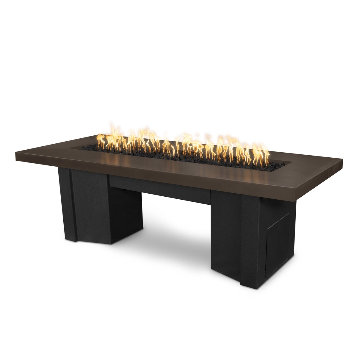 The Outdoor Plus Alameda Fire Table - Black Base Chocolate Top