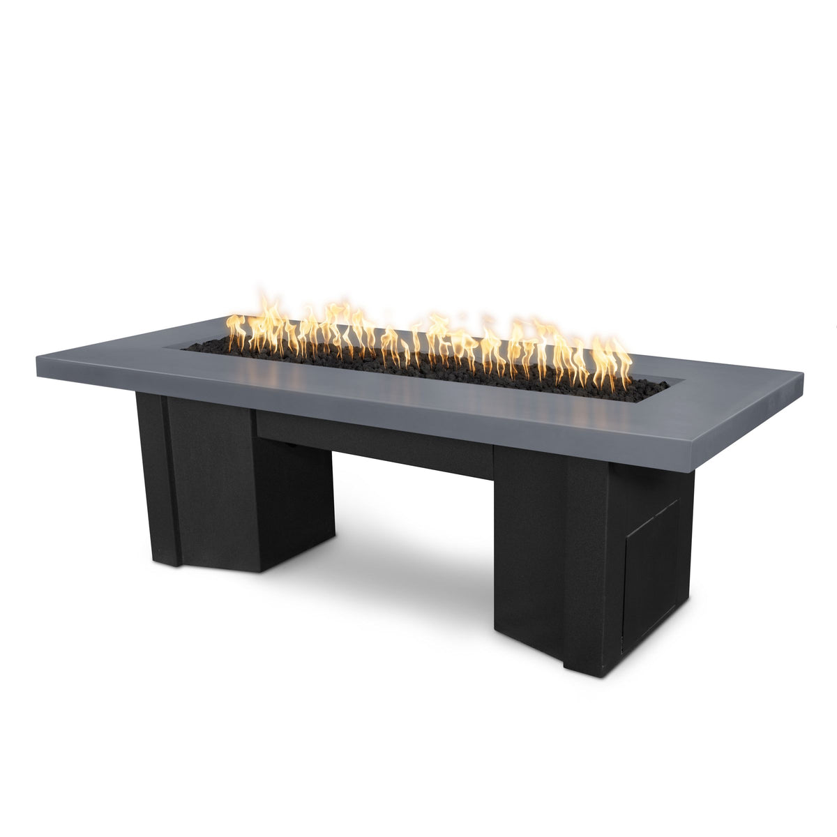The Outdoor Plus Alameda Fire Table - Black Base Gray Top