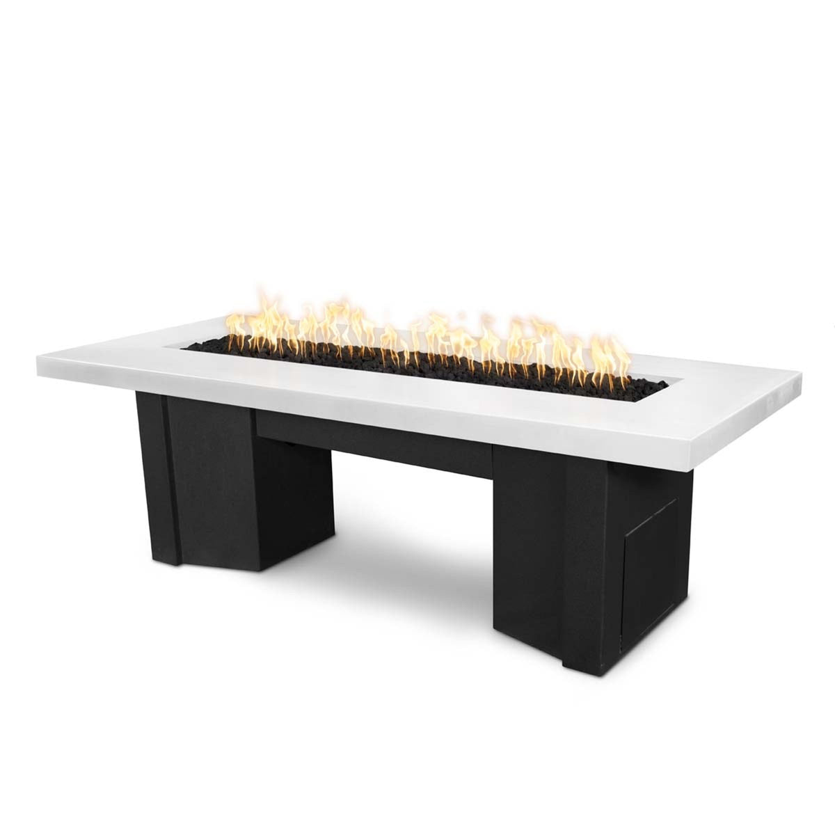 The Outdoor Plus Alameda Fire Table - Black Base Limestone